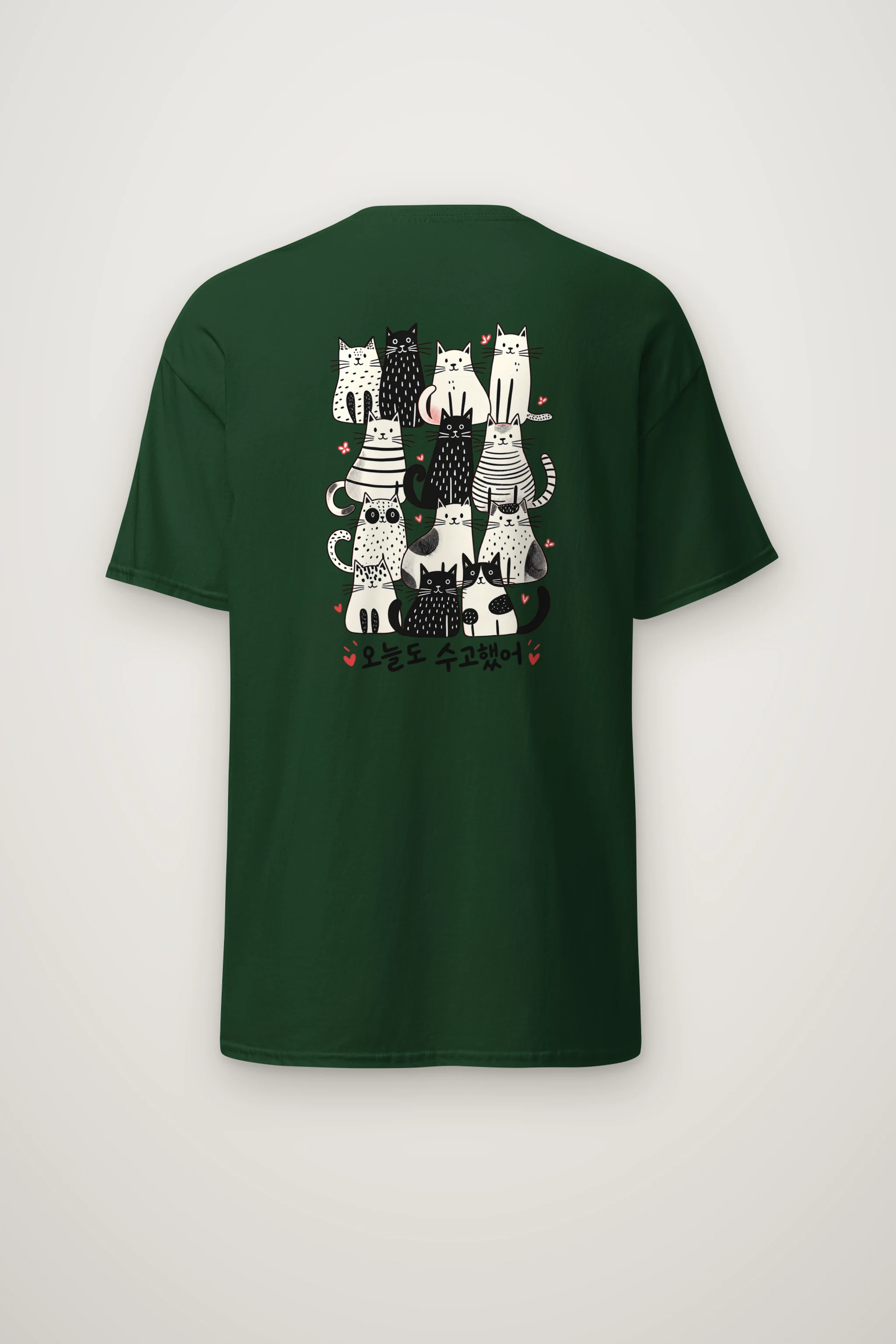 "Good Job Cat Stack" Heavyweight Unisex Crewneck T-shirt