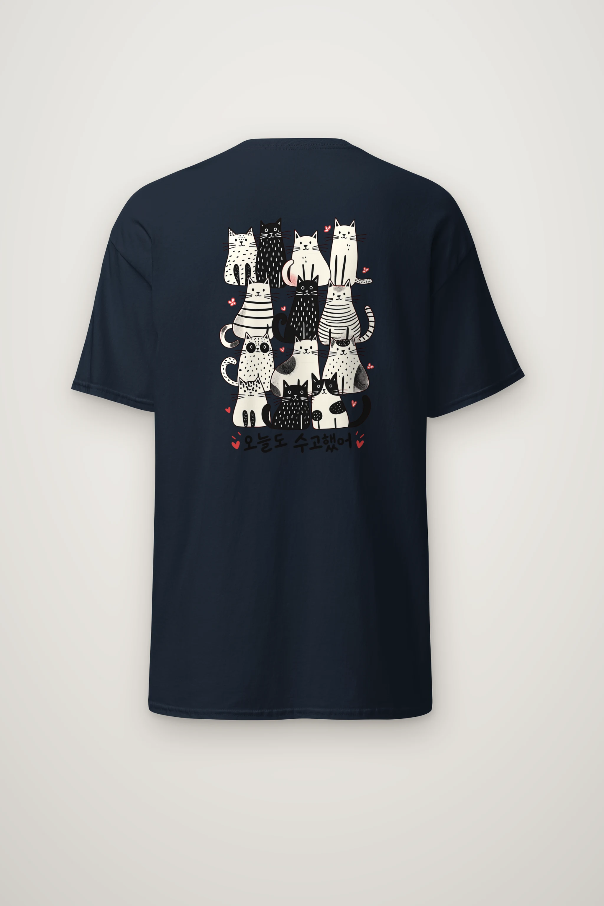 "Good Job Cat Stack" Heavyweight Unisex Crewneck T-shirt