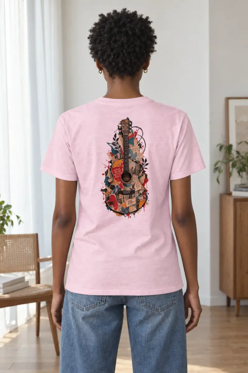 "Good Music Better Days" Heavyweight Unisex Crewneck T-shirt | Gildan 5000