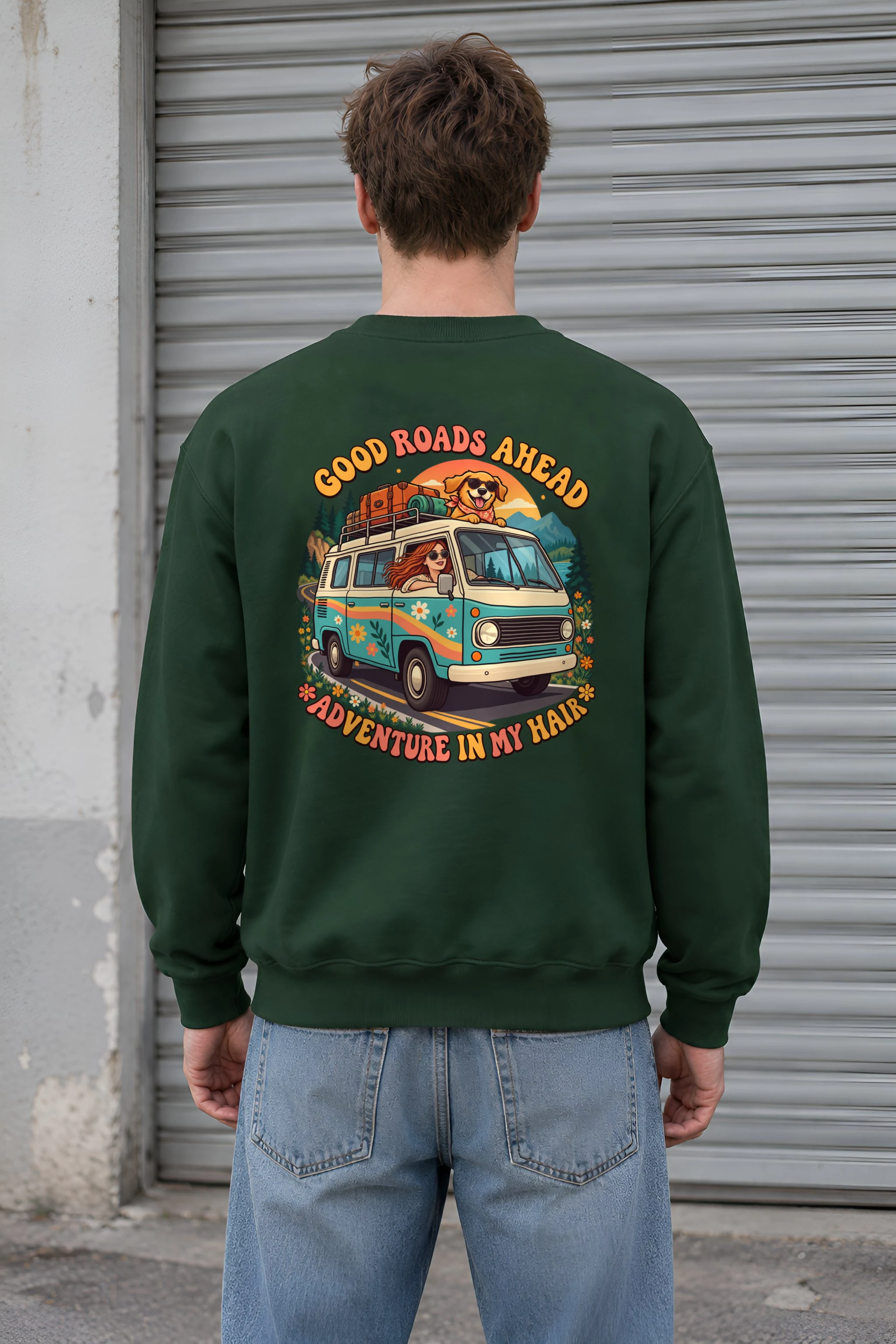 "Good Roads Ahead" 1 Crewneck Sweatshirt