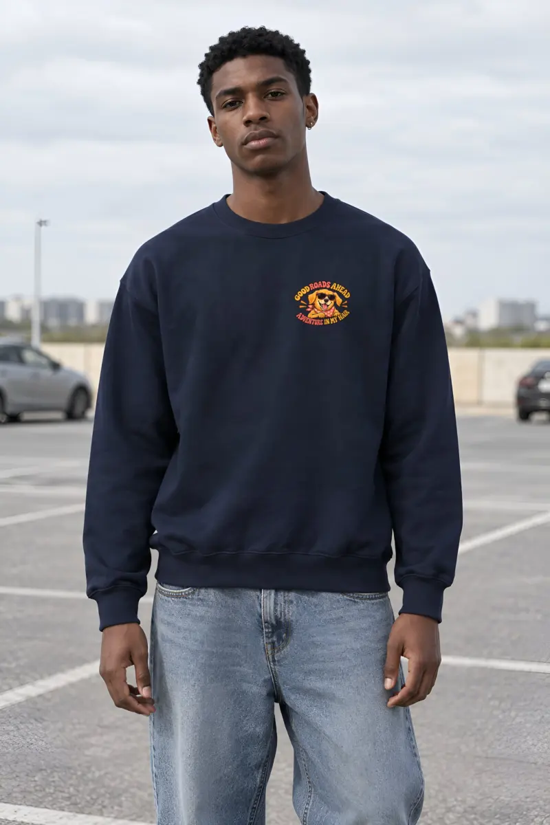 "Good Roads Ahead" Heavy Blend Unisex Crewneck Sweatshirt