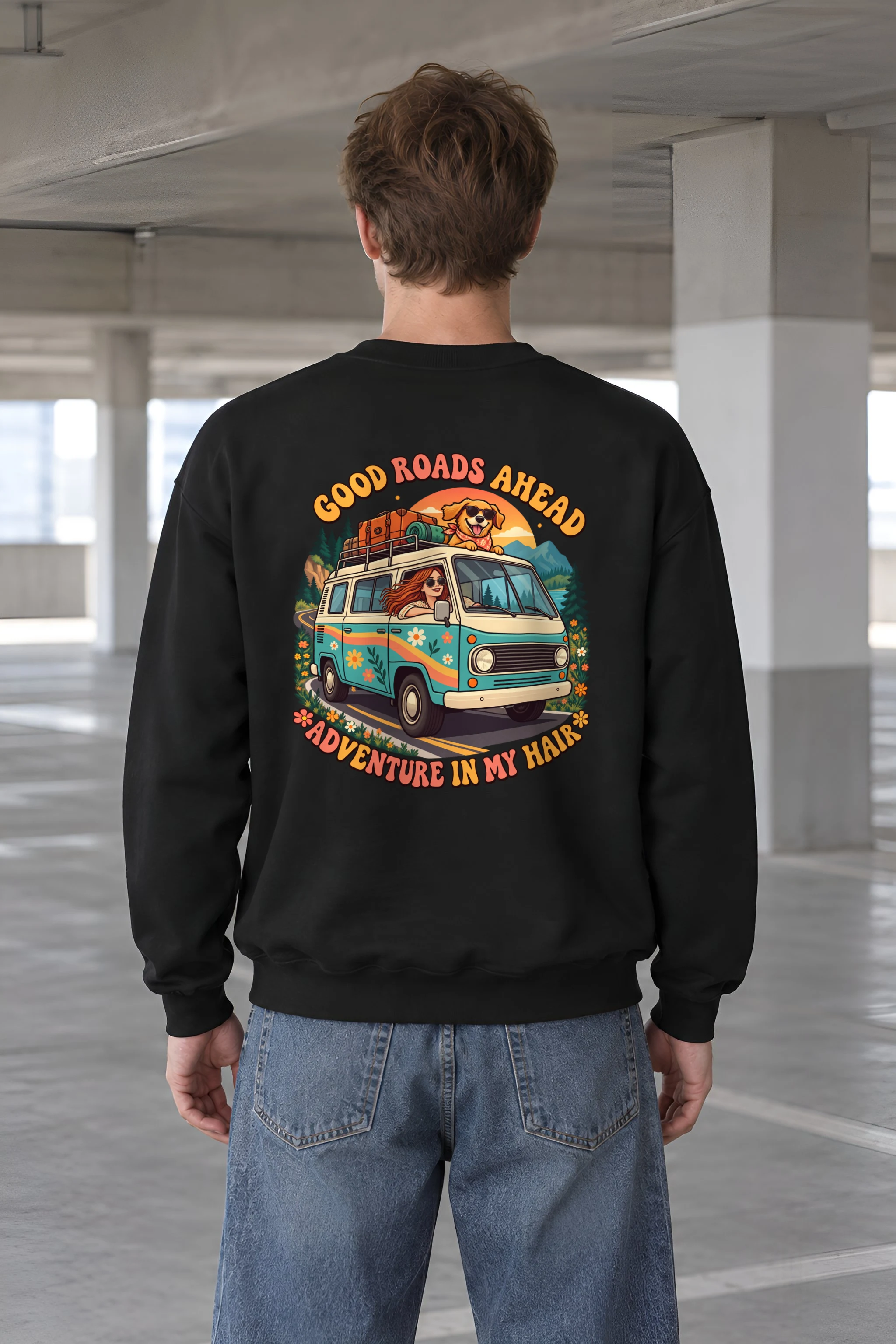 "Good Roads Ahead" 1 Crewneck Sweatshirt