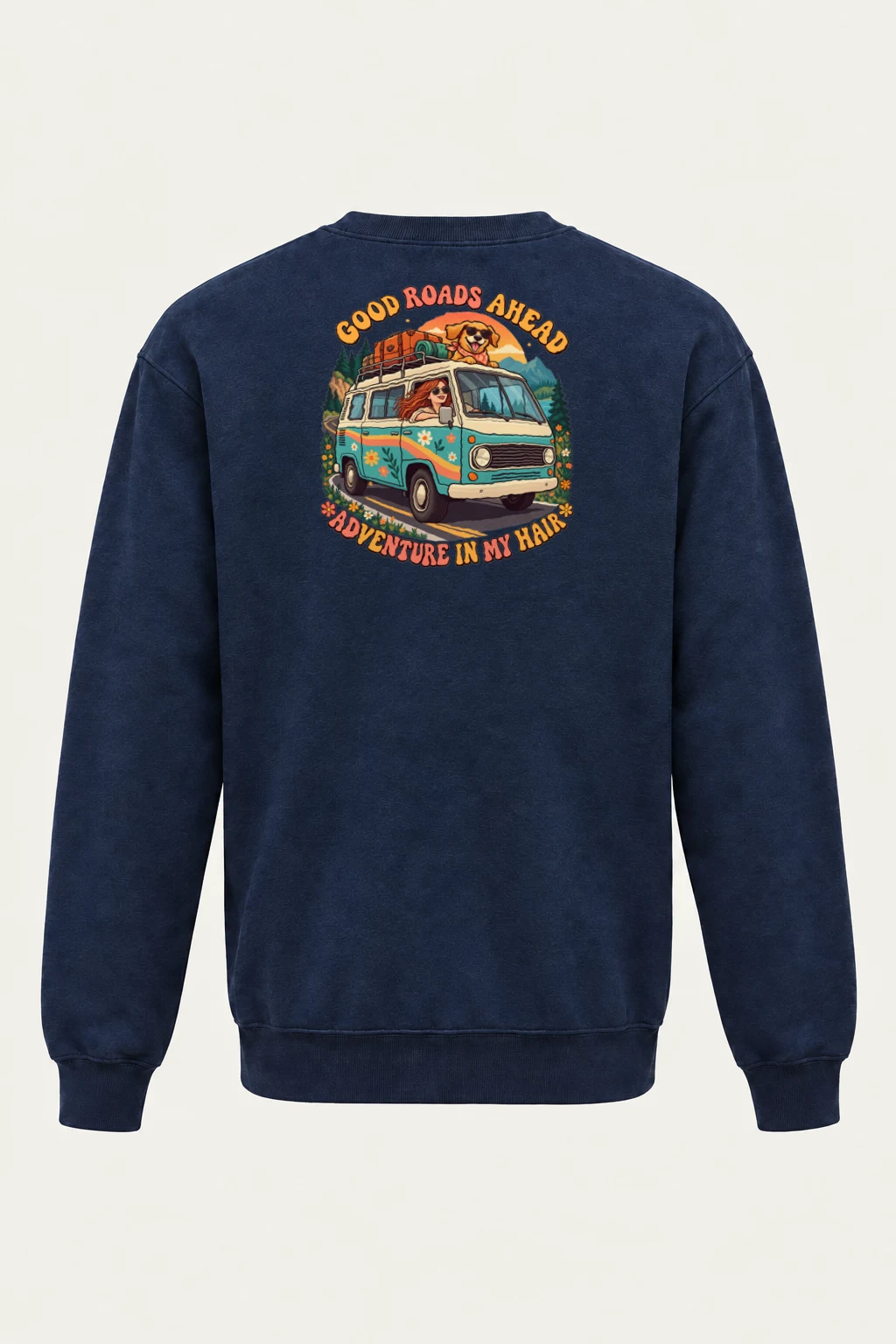 "Good Roads Ahead" Heavy Blend Unisex Crewneck Sweatshirt | Gildan 18000