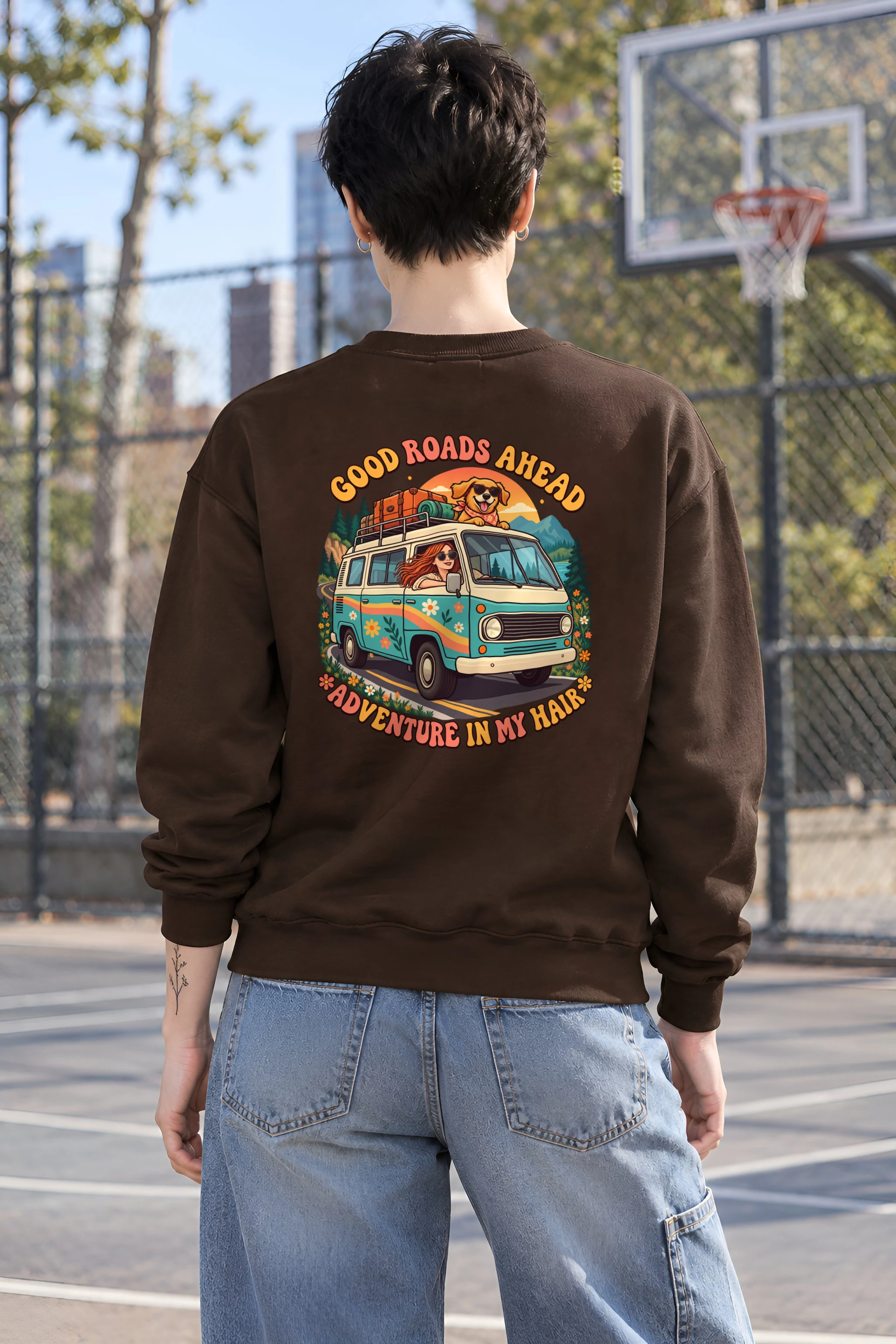 "Good Roads Ahead" 1 Crewneck Sweatshirt
