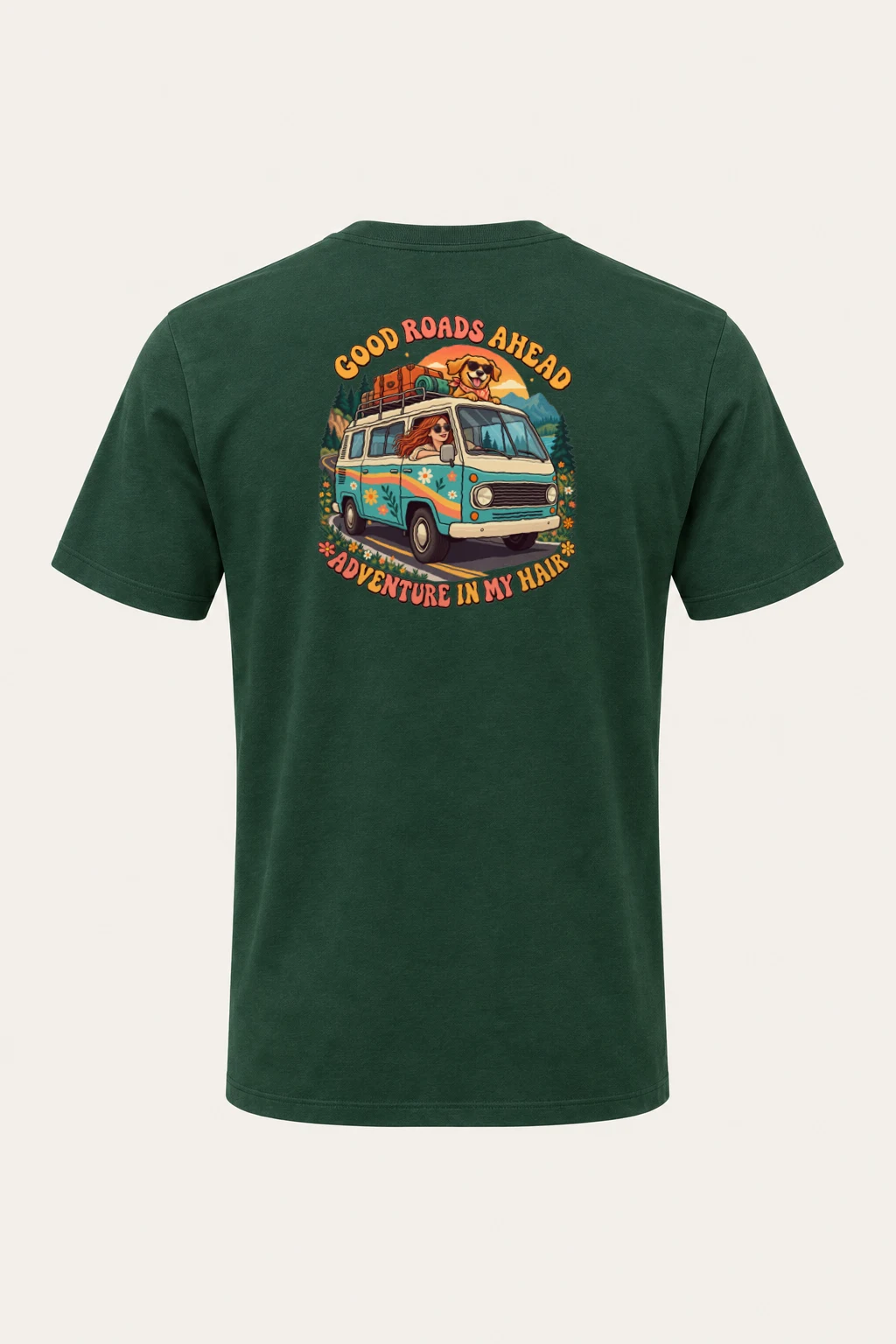 "Good Roads Ahead" Heavyweight Unisex Crewneck T-shirt | Gildan 5000