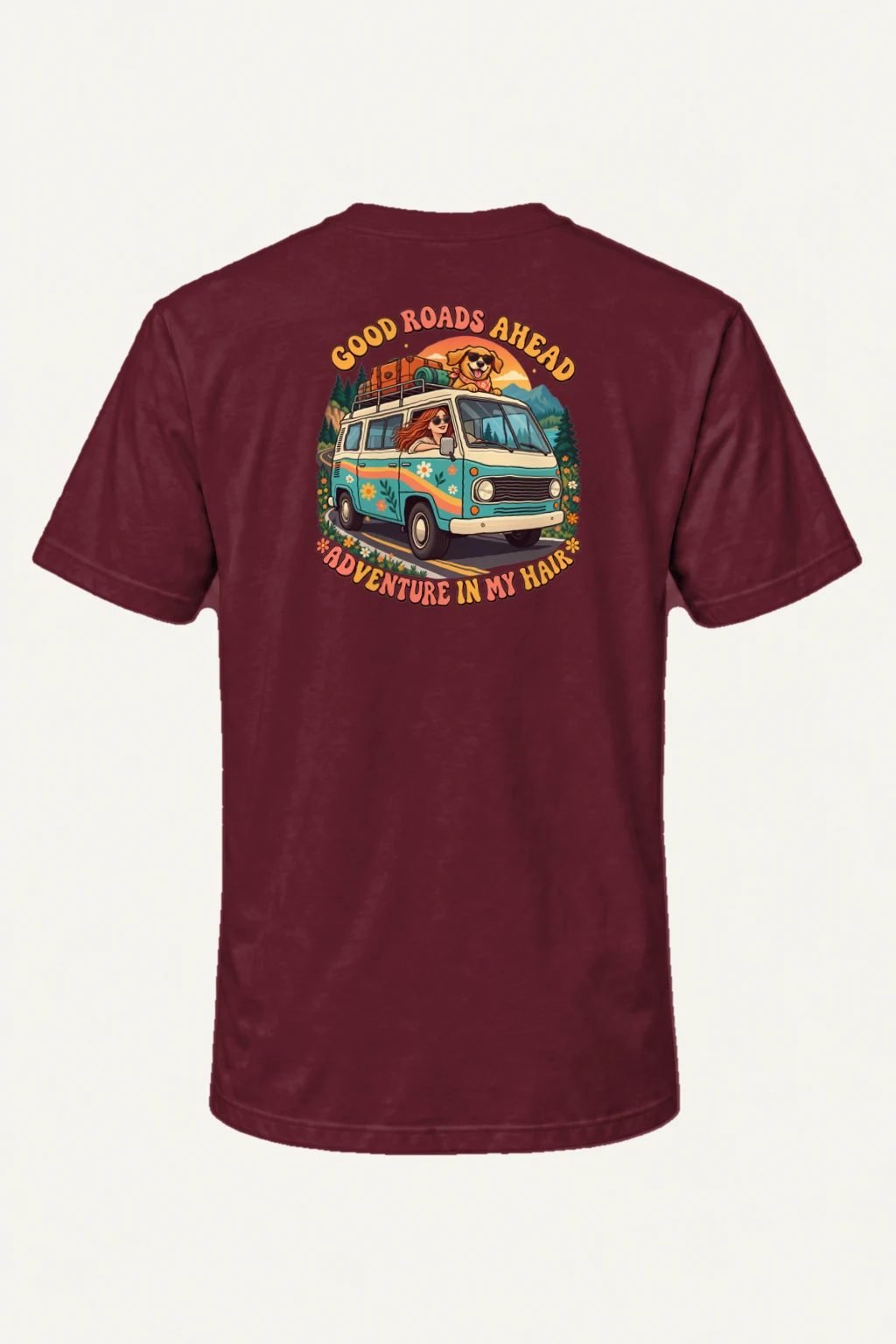 "Good Roads Ahead" Heavyweight Unisex Crewneck T-shirt | Gildan 5000