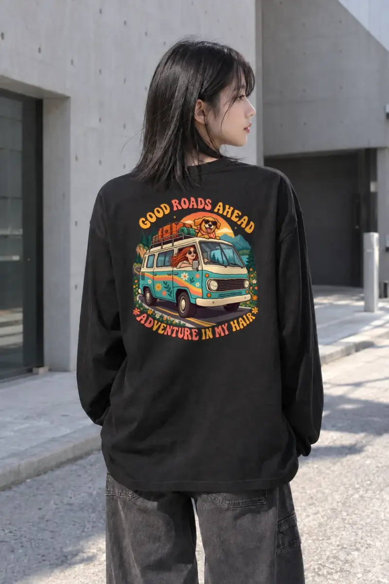 "Good Roads Ahead" Unisex Longsleeve T-shirt | Gildan 2400