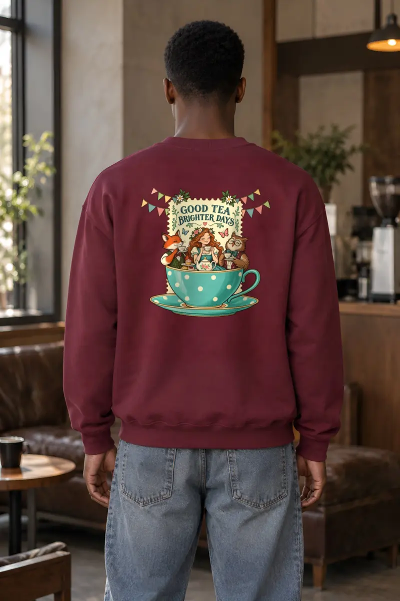 "Good Tea Brighter Days" Heavy Blend Unisex Crewneck Sweatshirt