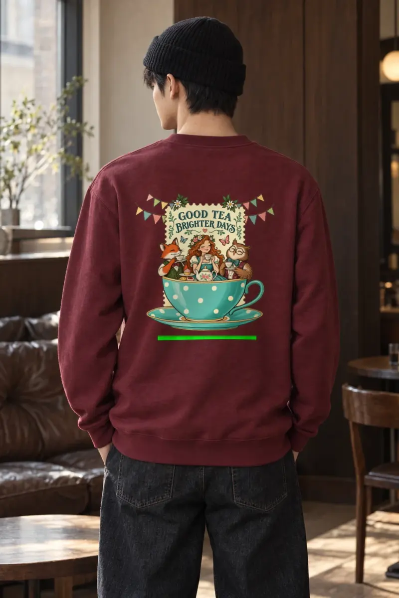 "Good Tea Brighter Days" Heavy Blend Unisex Crewneck Sweatshirt | Gildan 18000