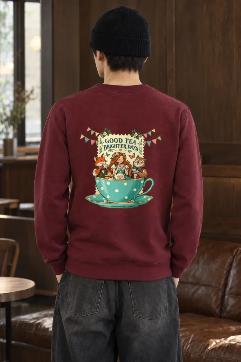 "Good Tea Brighter Days" Heavy Blend Unisex Crewneck Sweatshirt