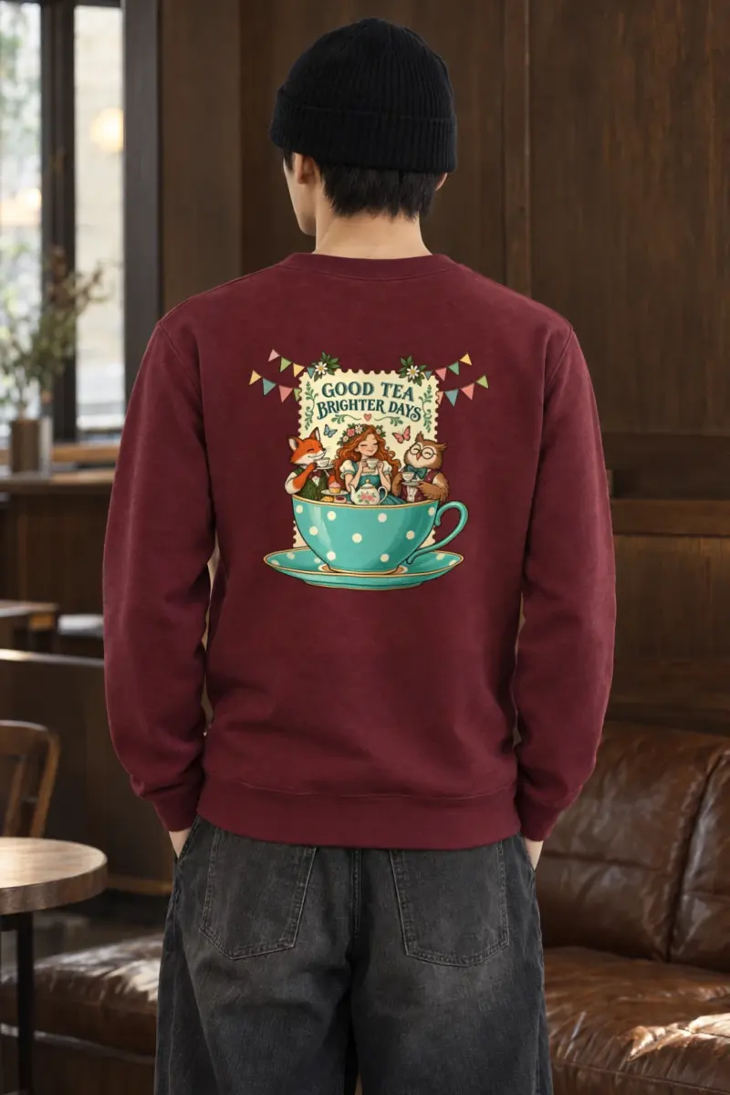 "Good Tea Brighter Days" Heavy Blend Unisex Crewneck Sweatshirt