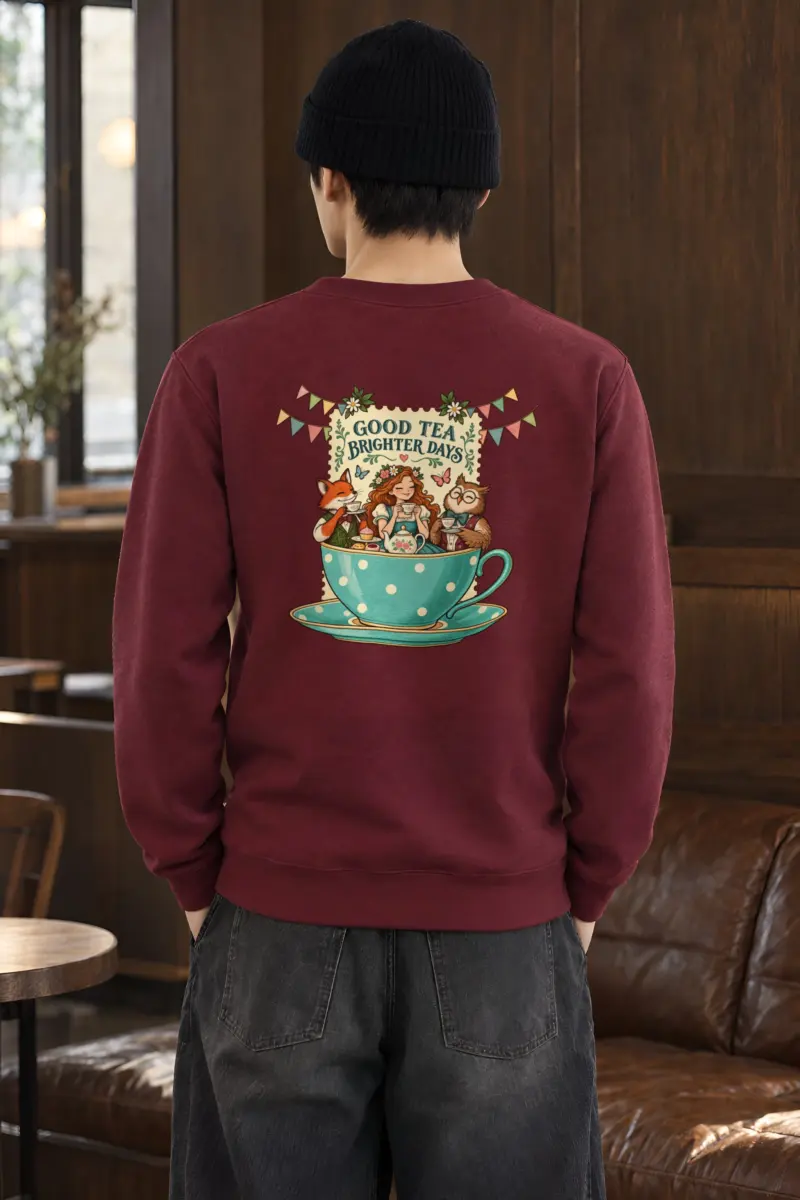 "Good Tea Brighter Days" Heavy Blend Unisex Crewneck Sweatshirt