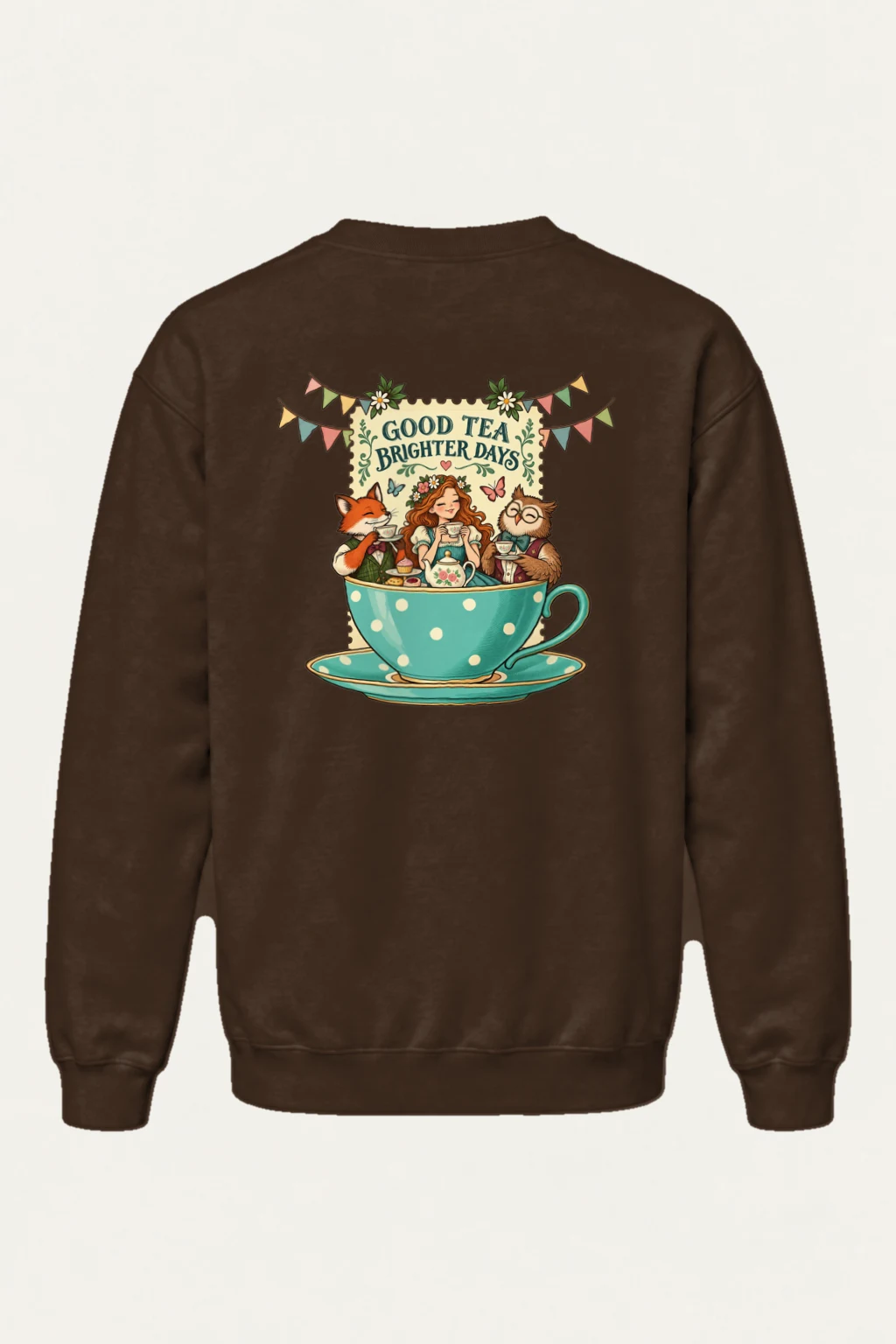 "Good Tea Brighter Days" Heavy Blend Unisex Crewneck Sweatshirt | Gildan 18000