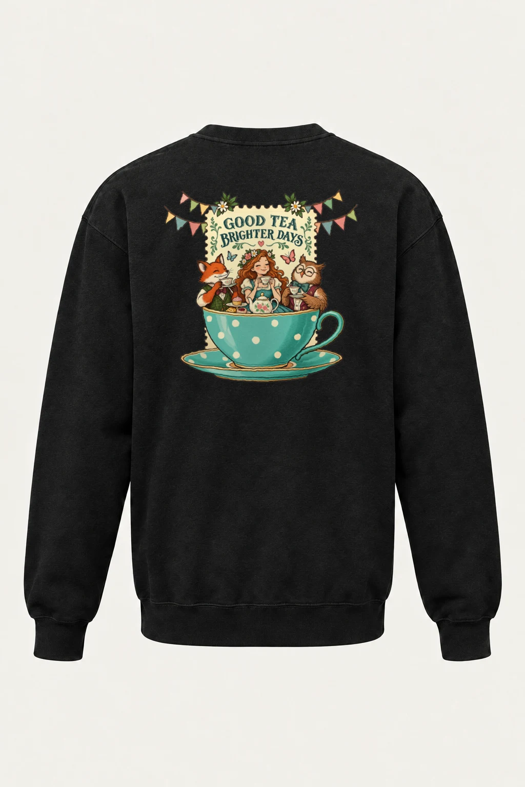 "Good Tea Brighter Days" Heavy Blend Unisex Crewneck Sweatshirt | Gildan 18000