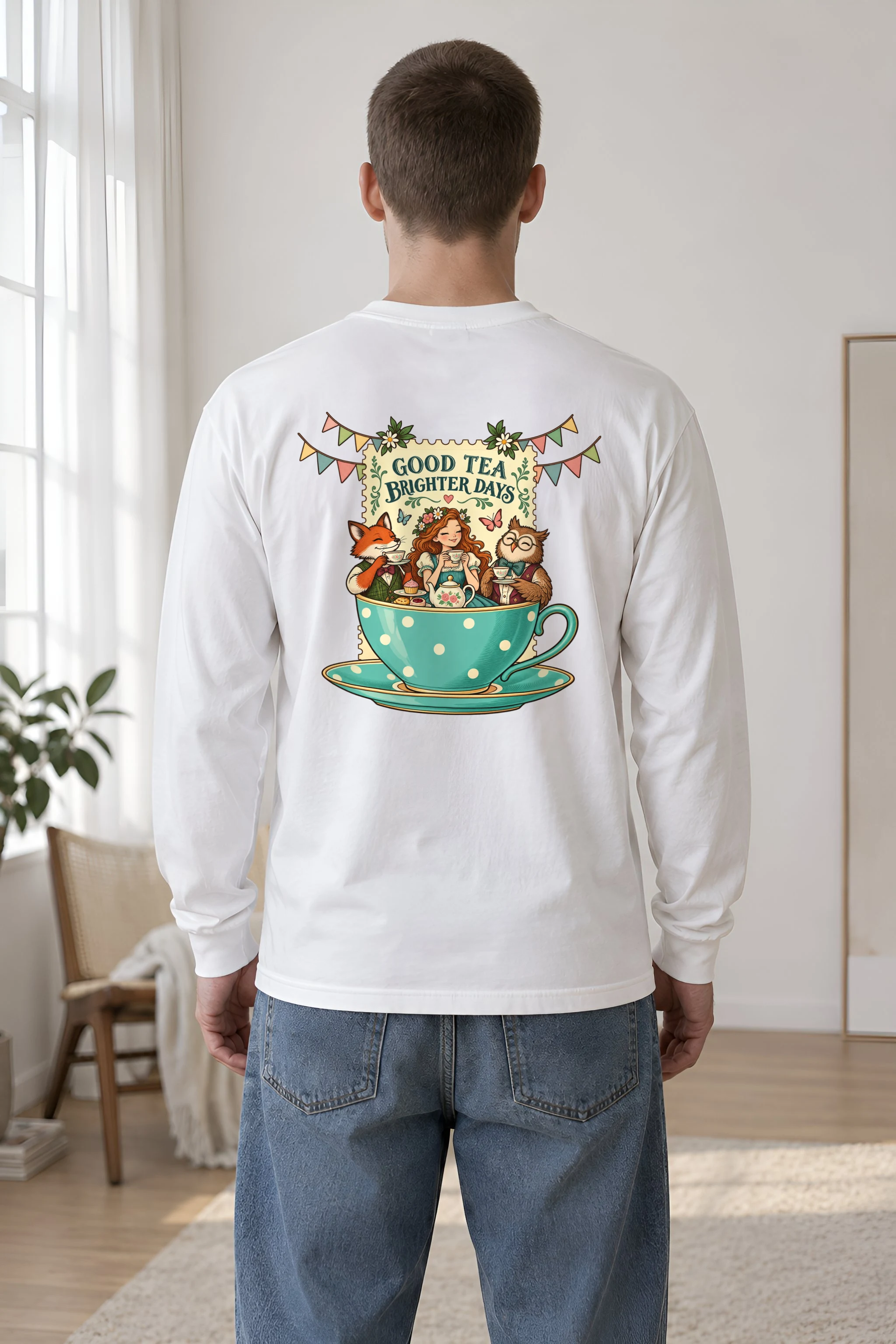 "Good Tea Brighter Days" Unisex Longsleeve T-shirt