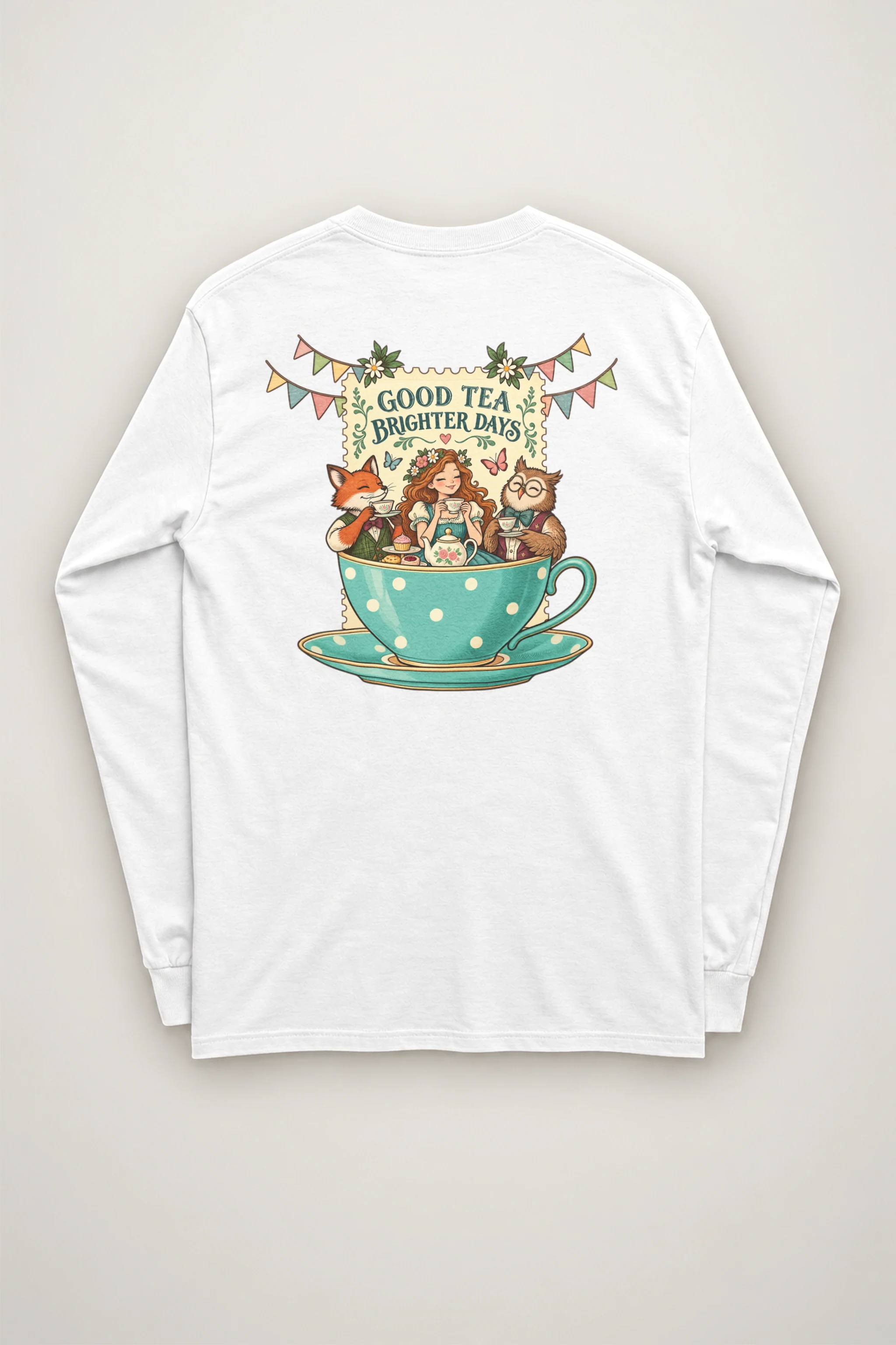 "Good Tea Brighter Days" Unisex Longsleeve T-shirt