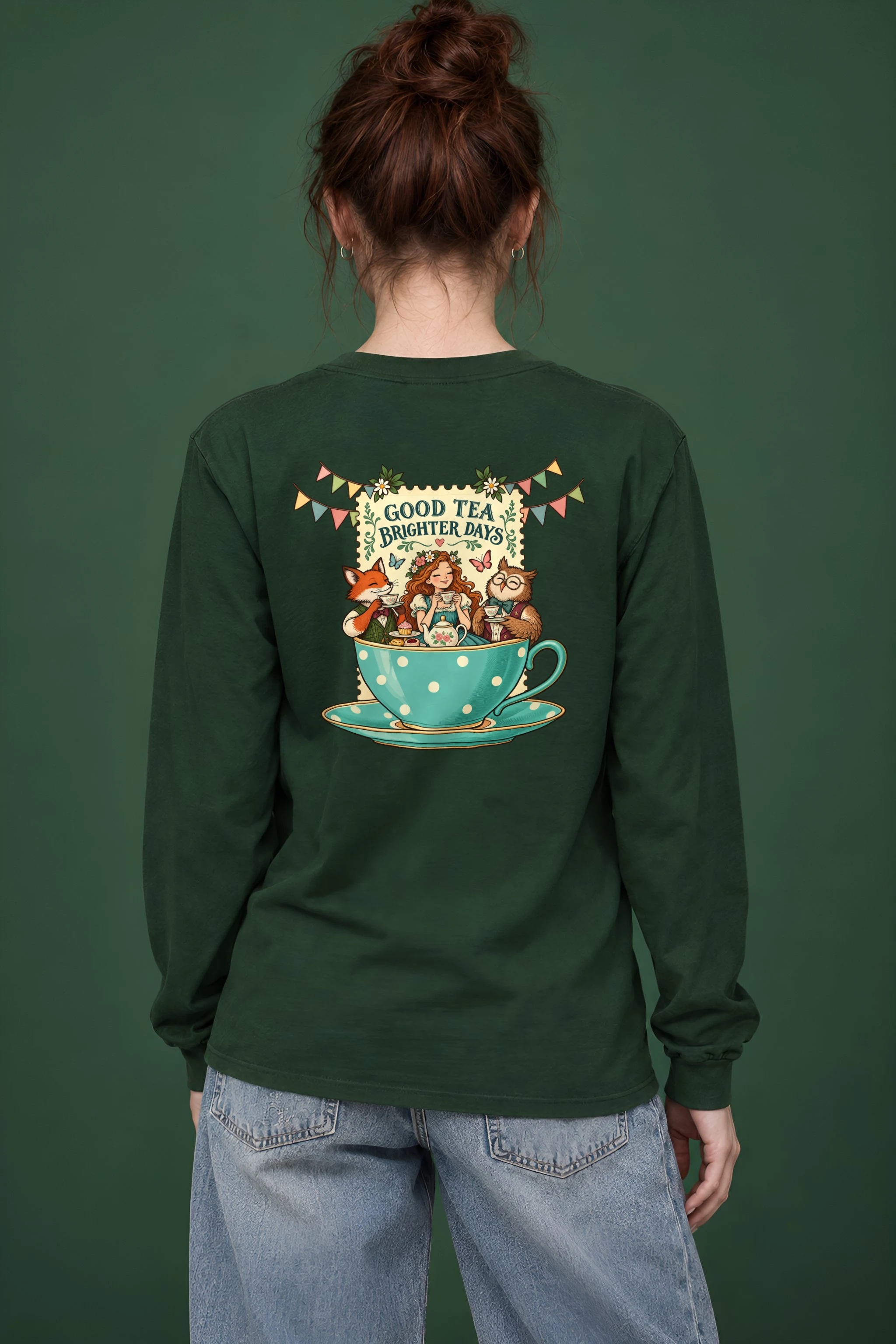 "Good Tea Brighter Days" Unisex Longsleeve T-shirt