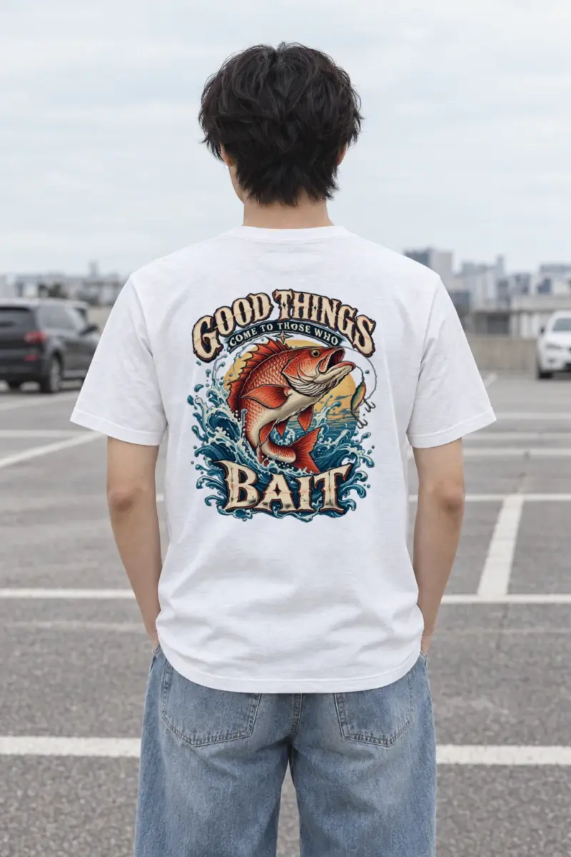 "Good Things Come To Those Who Bait" Heavyweight Unisex Crewneck T-shirt | Gildan 5000