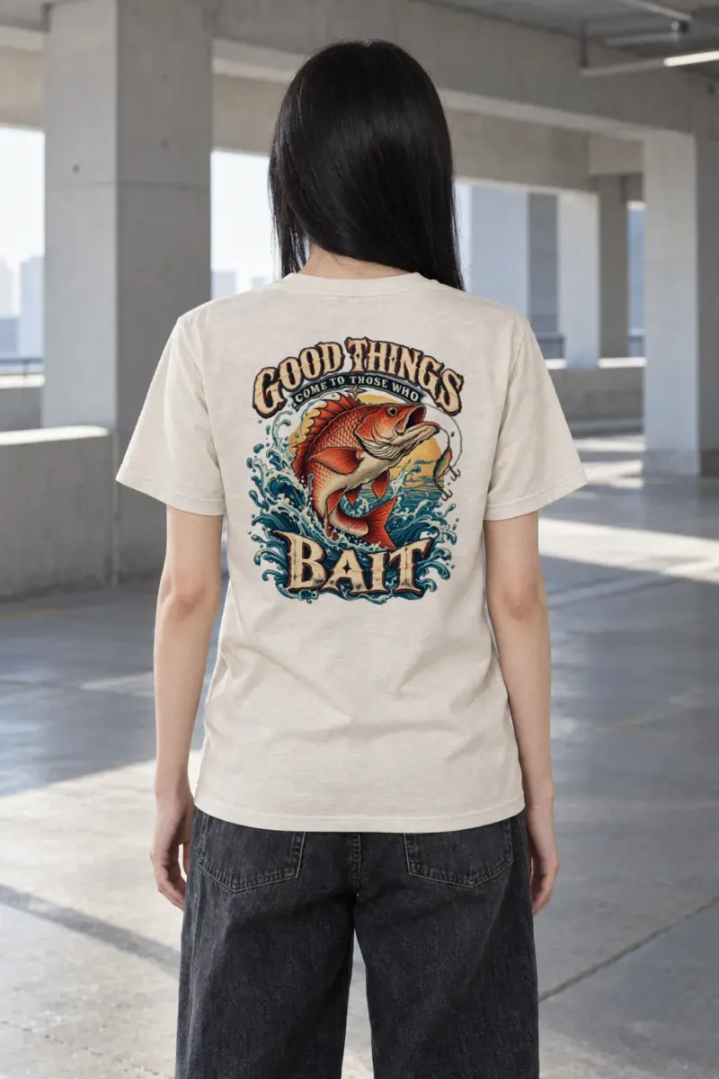 "Good Things Come To Those Who Bait" Heavyweight Unisex Crewneck T-shirt | Gildan 5000