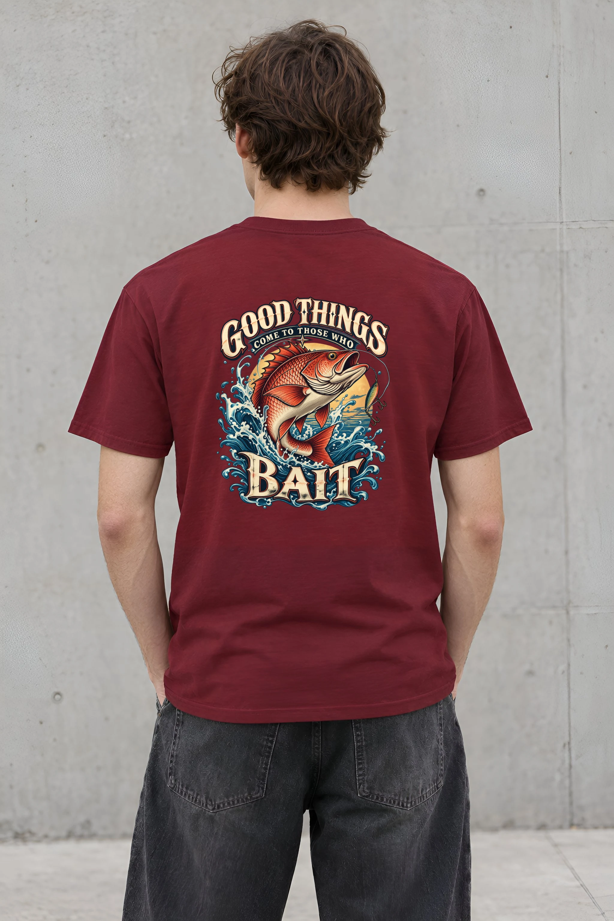 "Good Things Come To Those Who Bait" Heavyweight Unisex Crewneck T-shirt