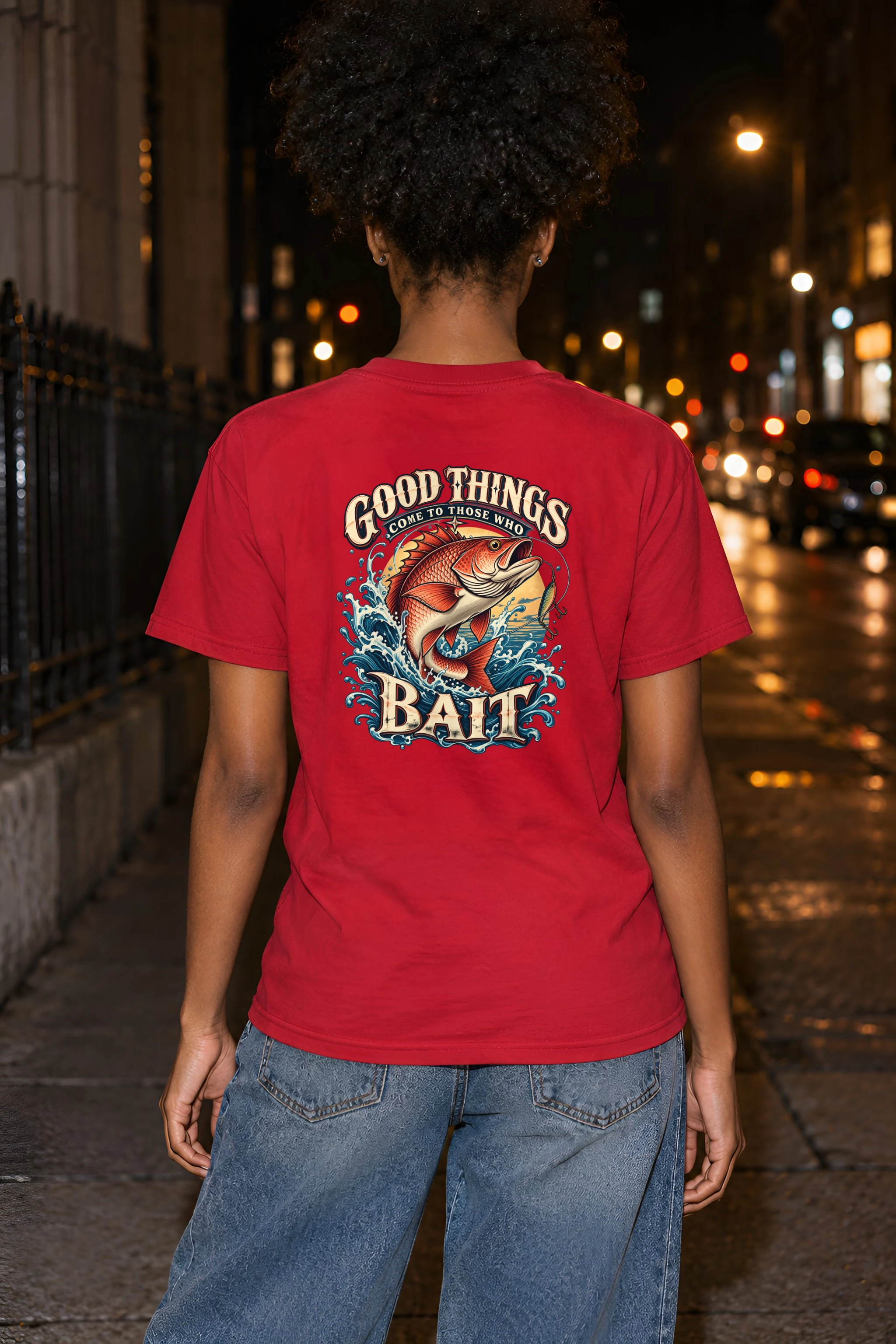 "Good Things Come To Those Who Bait" Heavyweight Unisex Crewneck T-shirt