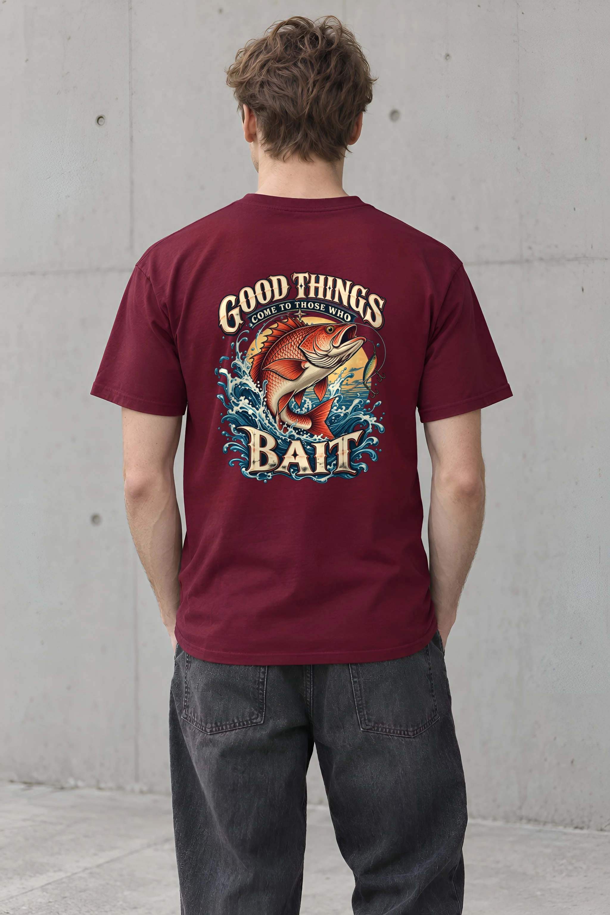 "Good Things Come To Those Who Bait" Heavyweight Unisex Crewneck T-shirt