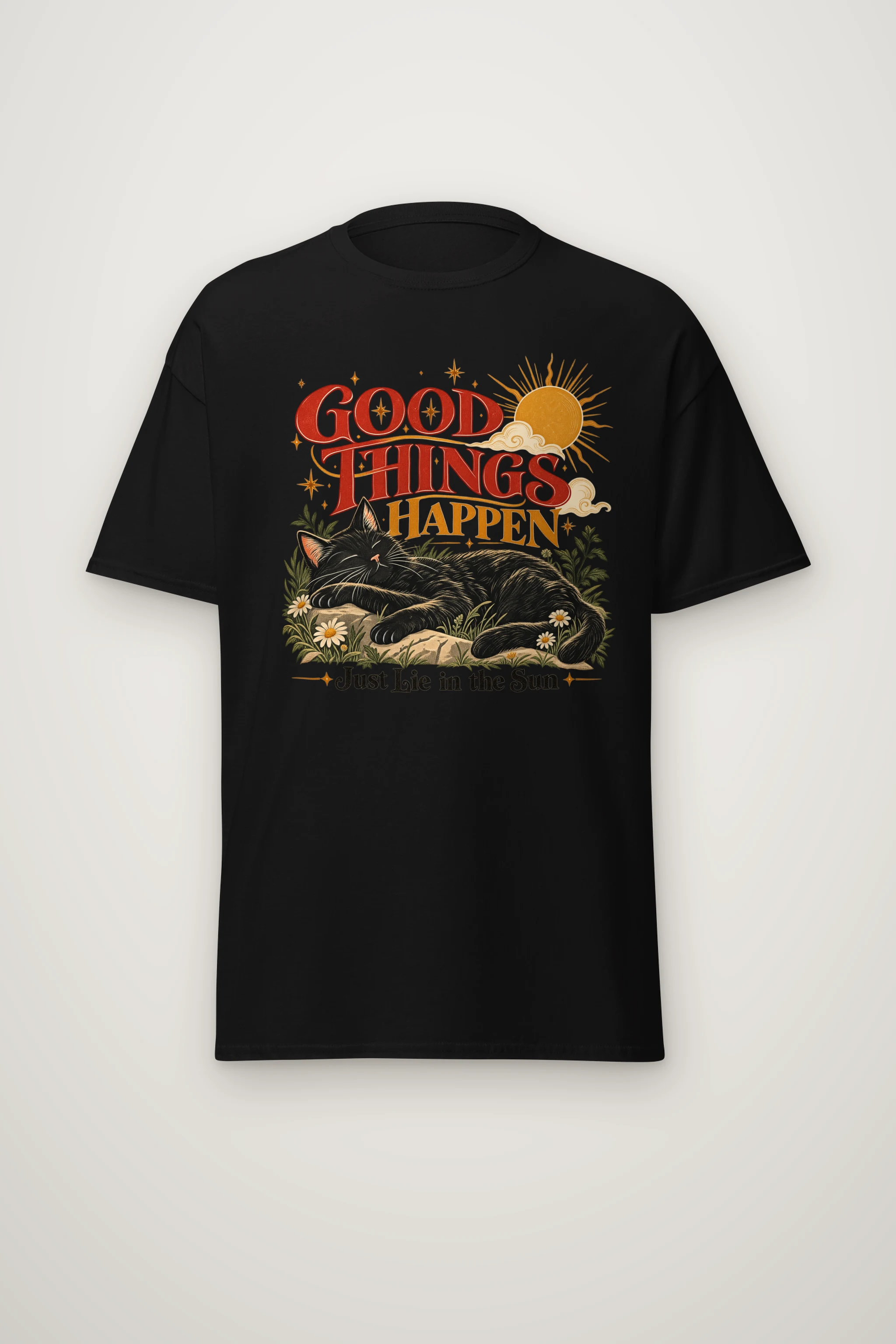 "Good Things Happen" Heavyweight Unisex Crewneck T-shirt