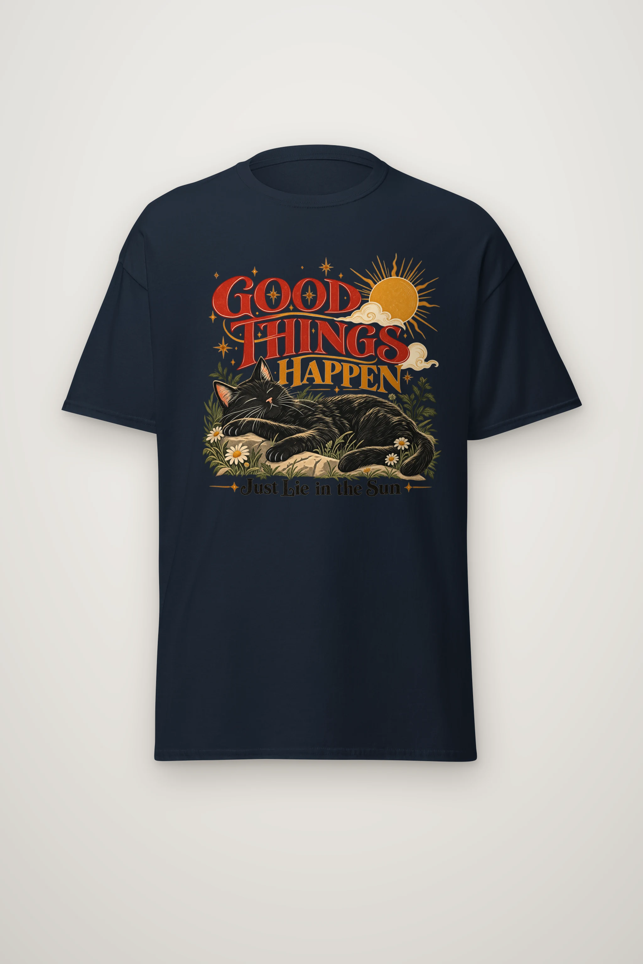 "Good Things Happen" Heavyweight Unisex Crewneck T-shirt