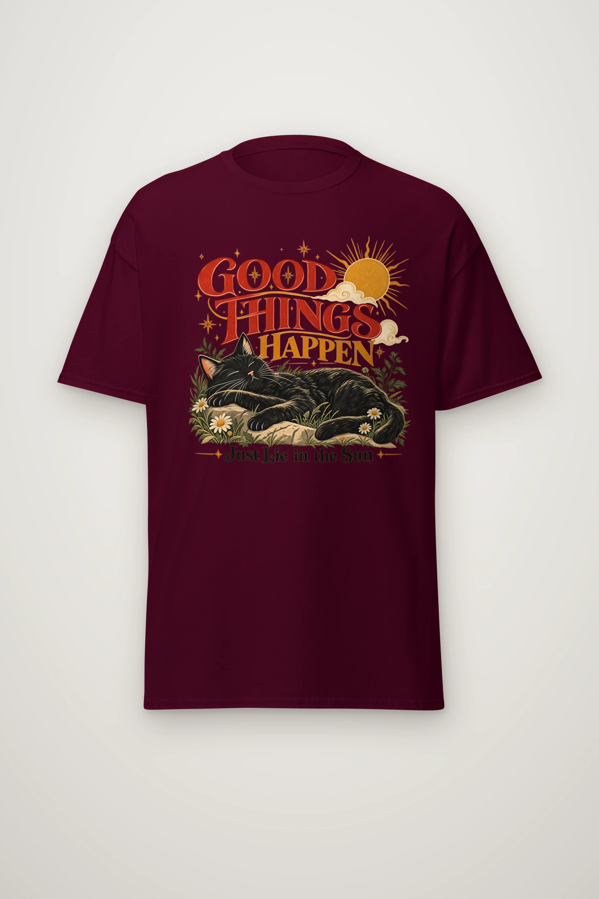 "Good Things Happen" Heavyweight Unisex Crewneck T-shirt