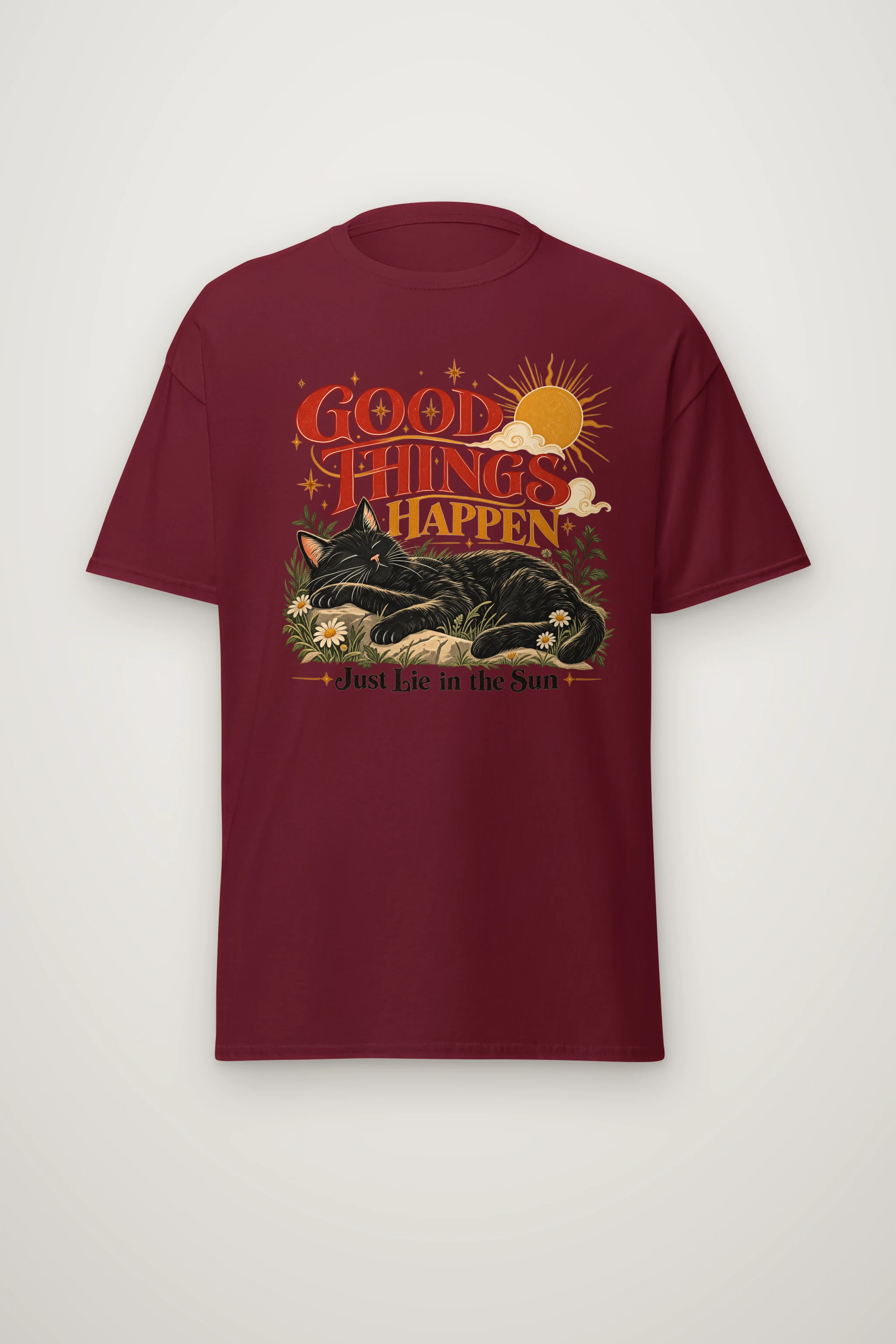 "Good Things Happen" Heavyweight Unisex Crewneck T-shirt