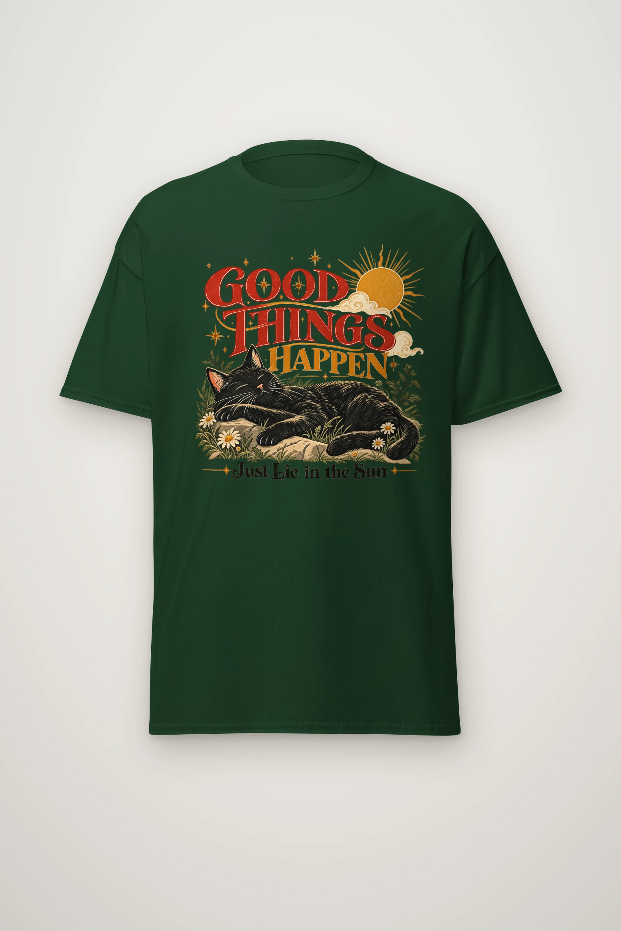 "Good Things Happen" Heavyweight Unisex Crewneck T-shirt