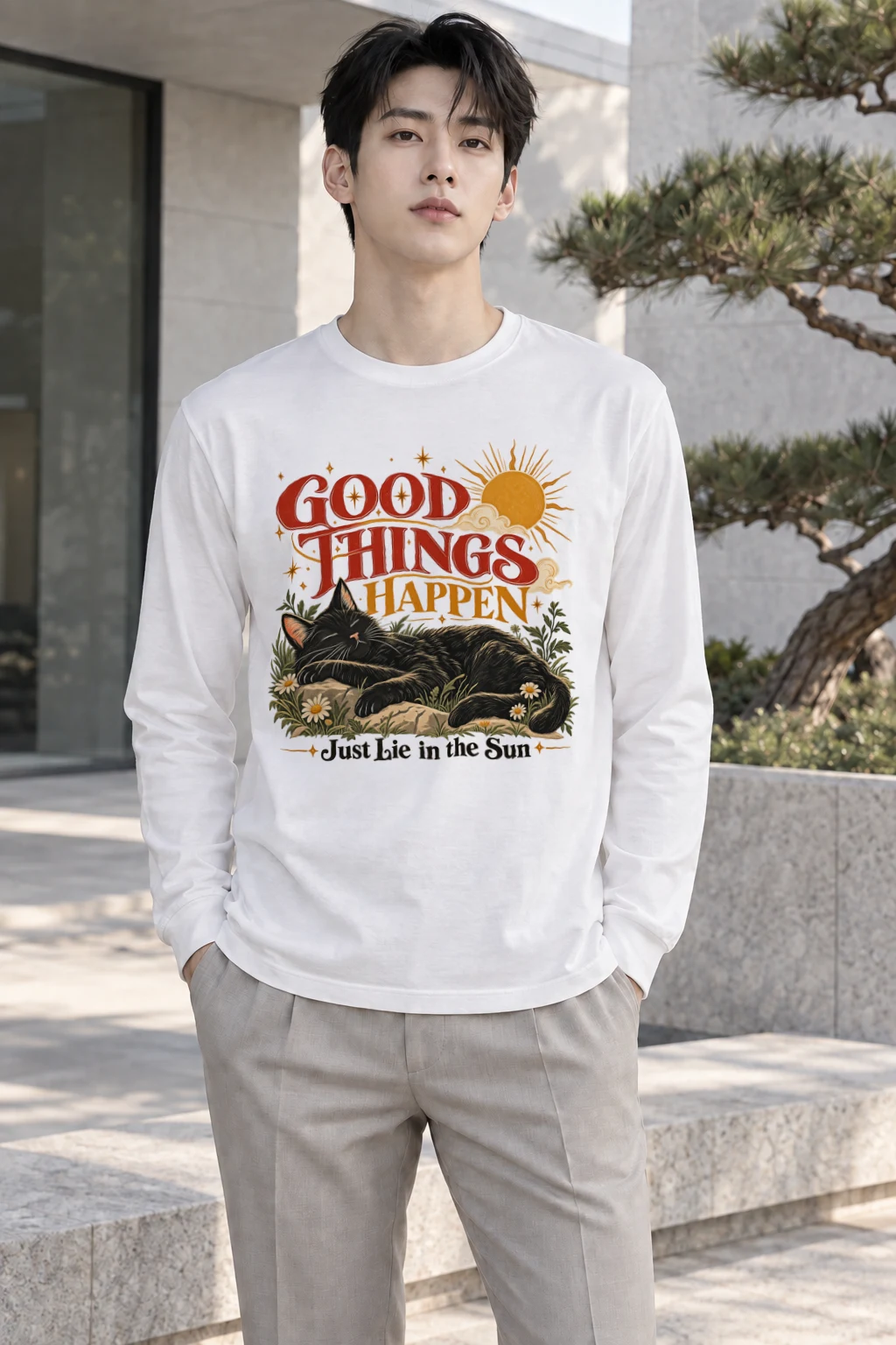 "Good Things Happen" Unisex Longsleeve T-shirt | Gildan 2400