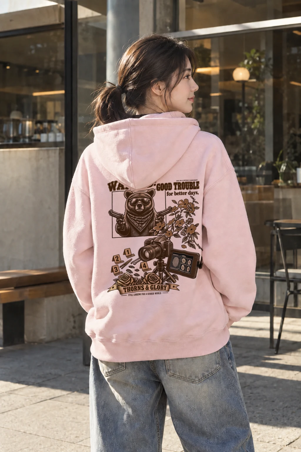 "Good Trouble Bear" Heavy Blend Unisex Pullover Hoodie | Gildan 18500