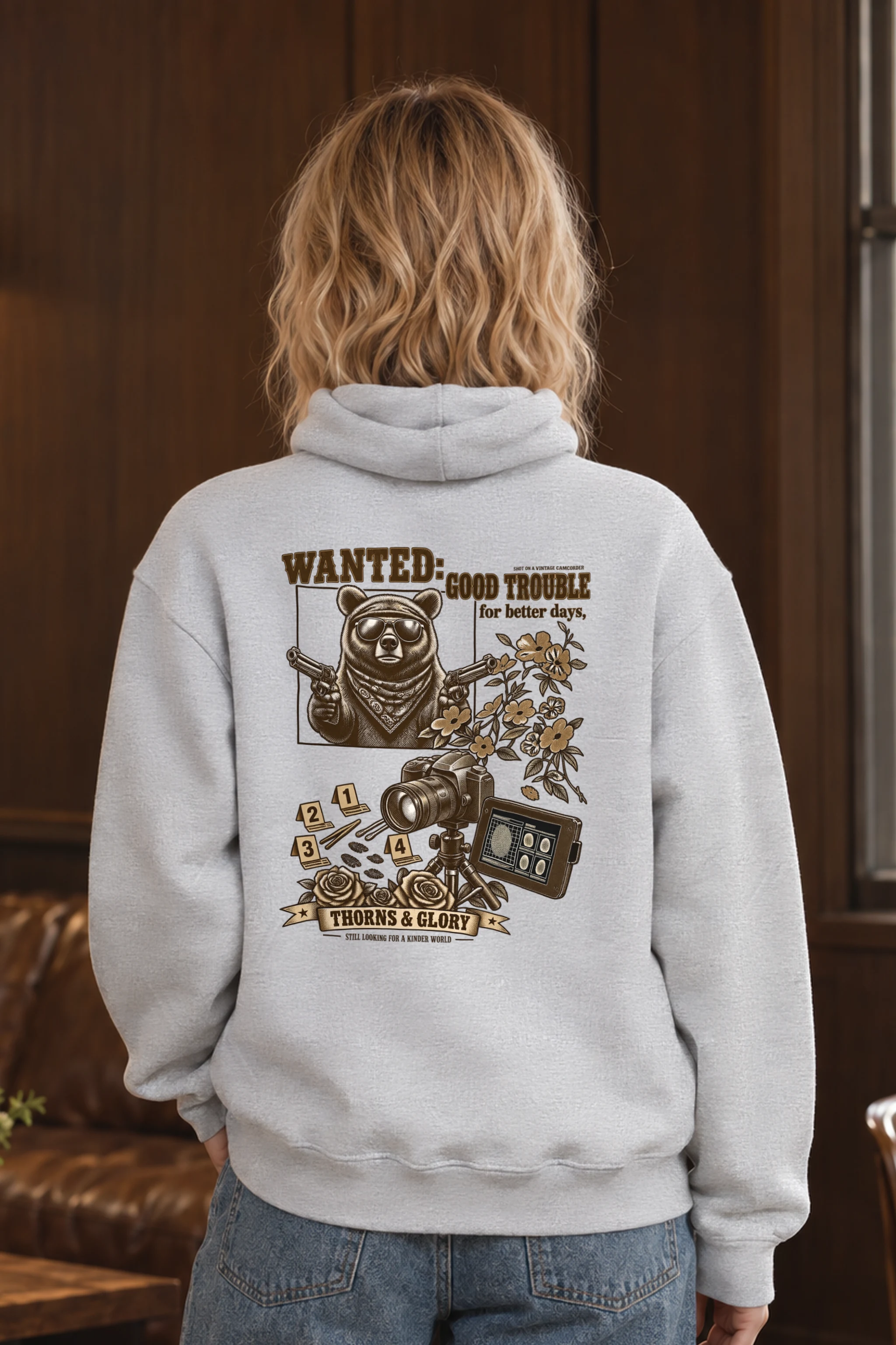 "Good Trouble Bear" 1 Pullover Hoodie