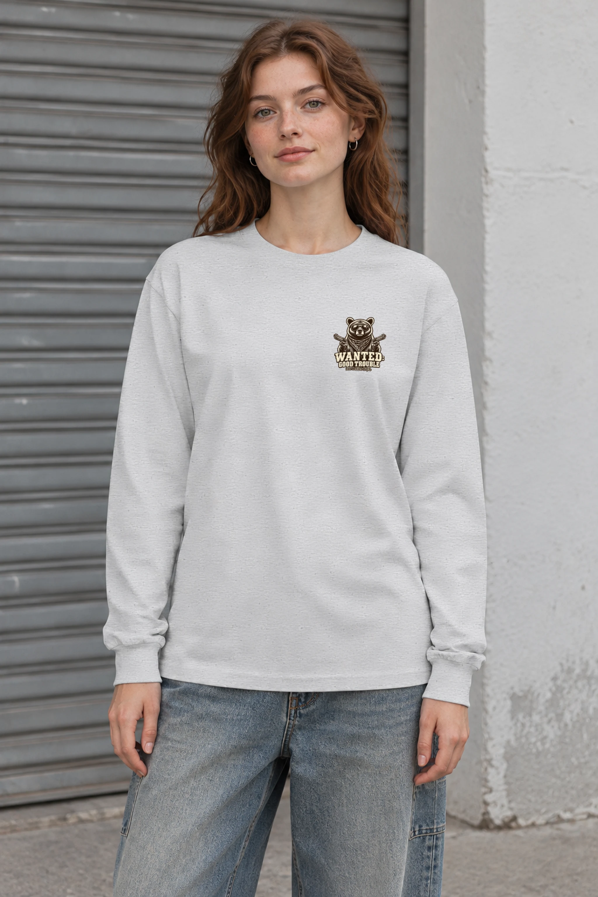 "Good Trouble Bear" Unisex Longsleeve T-shirt