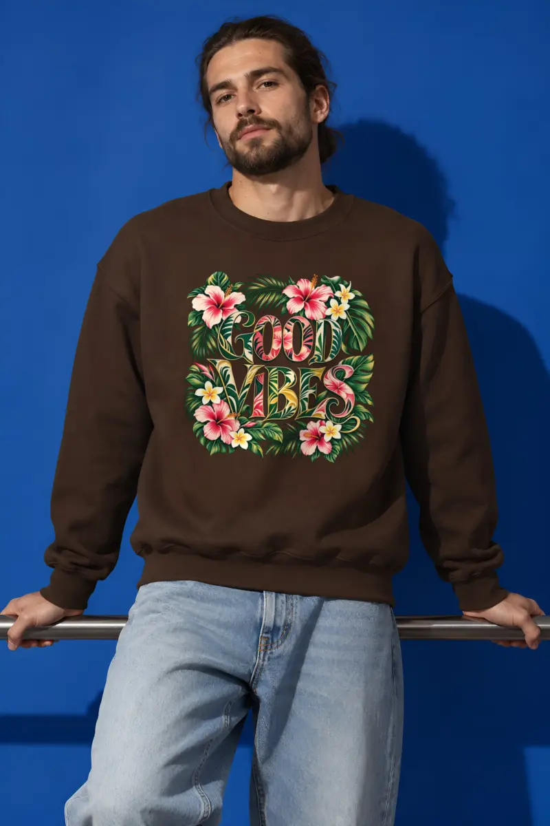"Good Vibes Bloom" Heavy Blend Unisex Crewneck Sweatshirt