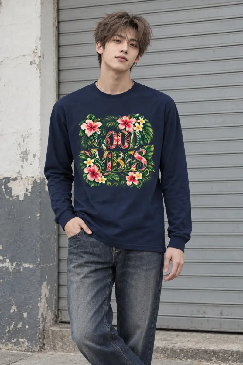 "Good Vibes Bloom" Unisex Longsleeve T-shirt