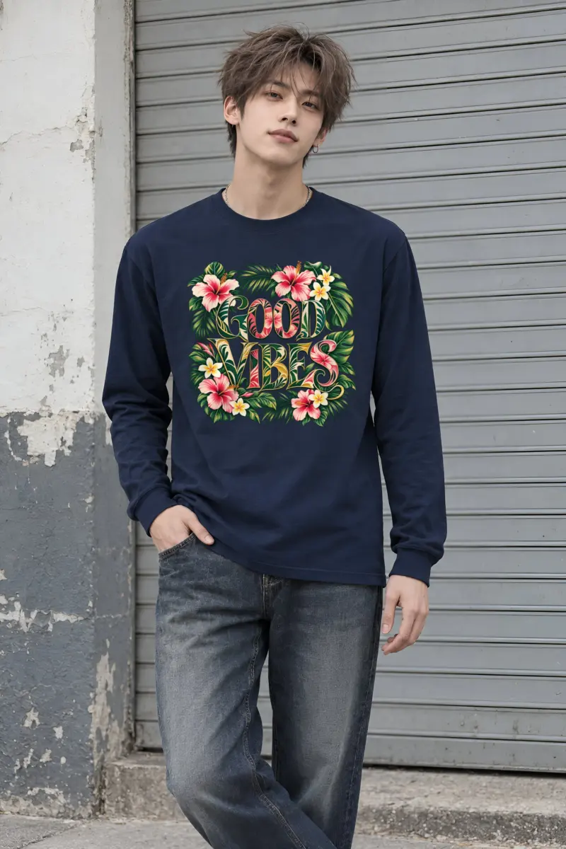 "Good Vibes Bloom" Unisex Longsleeve T-shirt