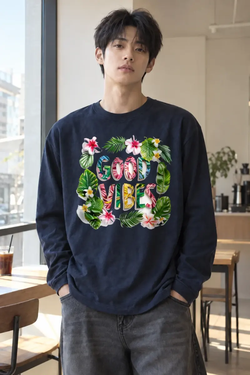 "Good Vibes Bloom" Unisex Longsleeve T-shirt | Gildan 2400
