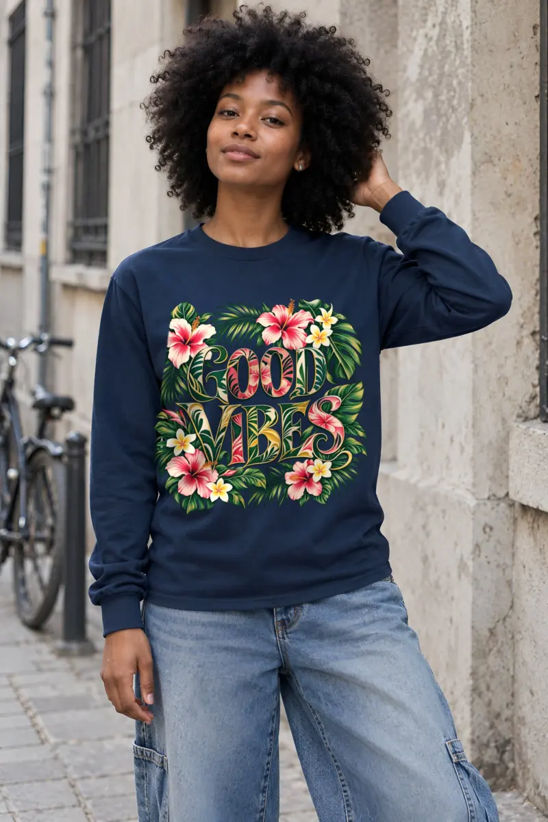 "Good Vibes Bloom" Unisex Longsleeve T-shirt