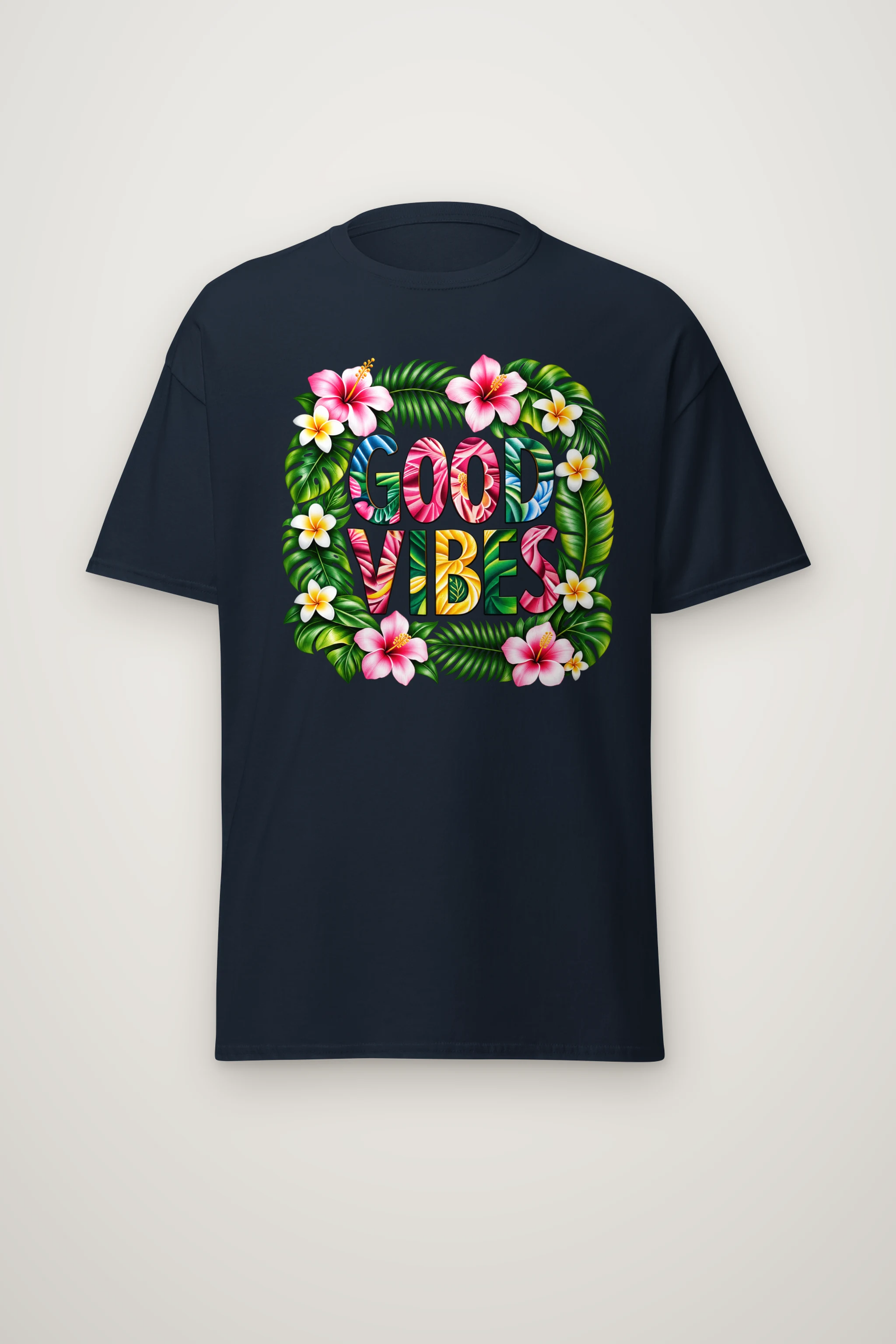 "Good Vibes Blooms" Heavyweight Unisex Crewneck T-shirt