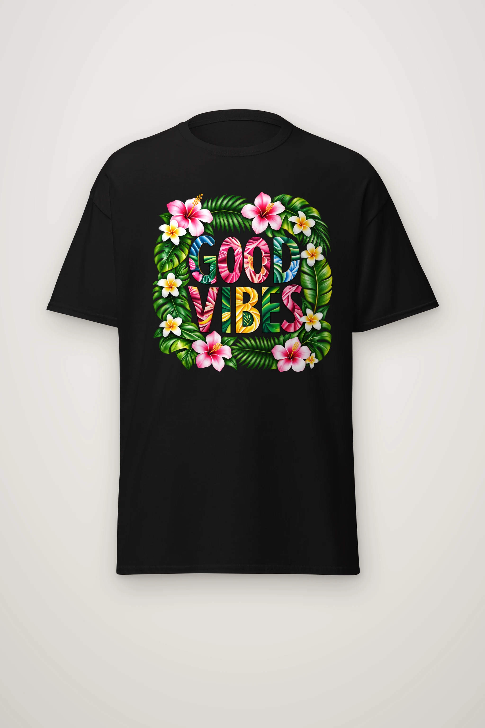 "Good Vibes Blooms" Heavyweight Unisex Crewneck T-shirt