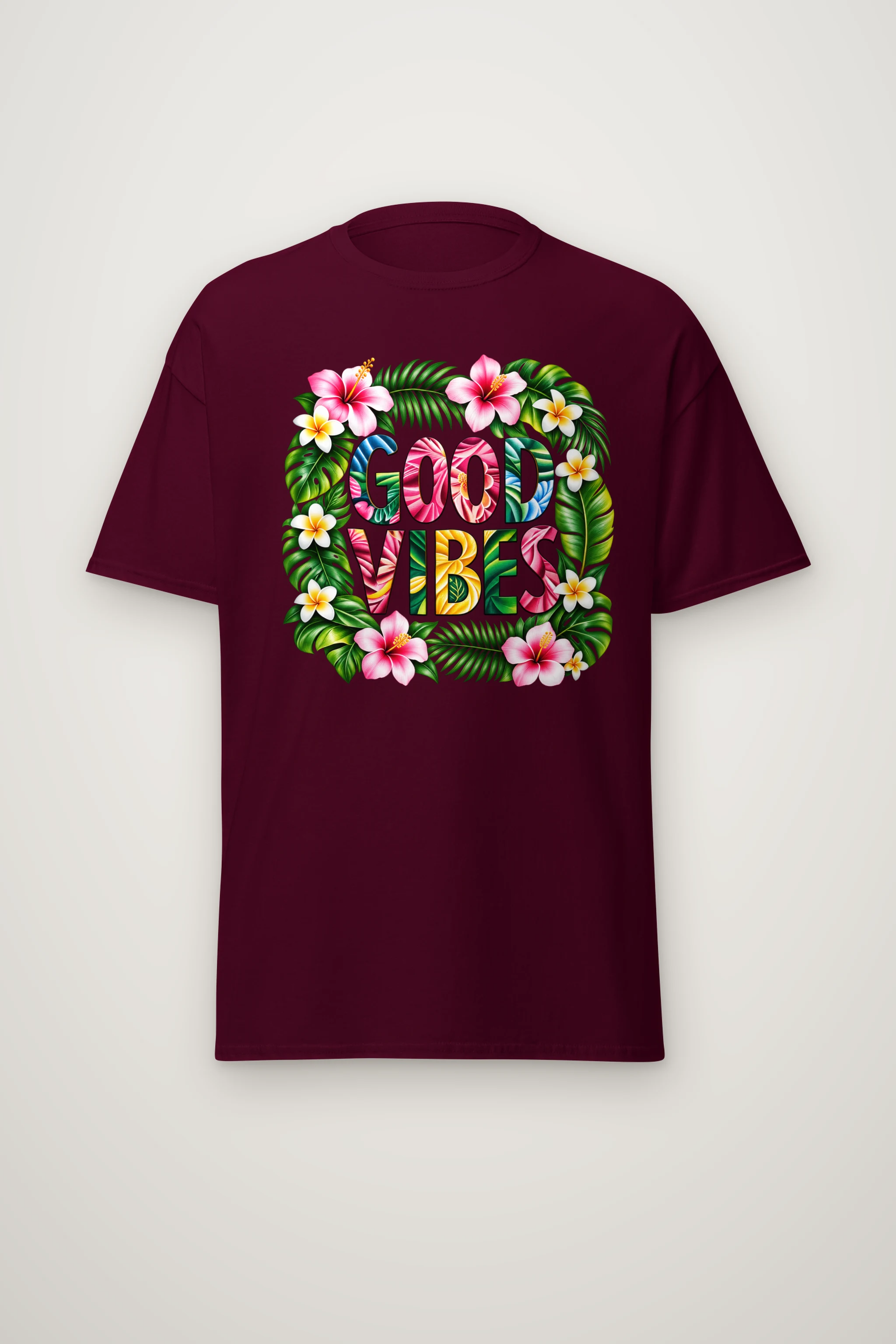 "Good Vibes Blooms" Heavyweight Unisex Crewneck T-shirt