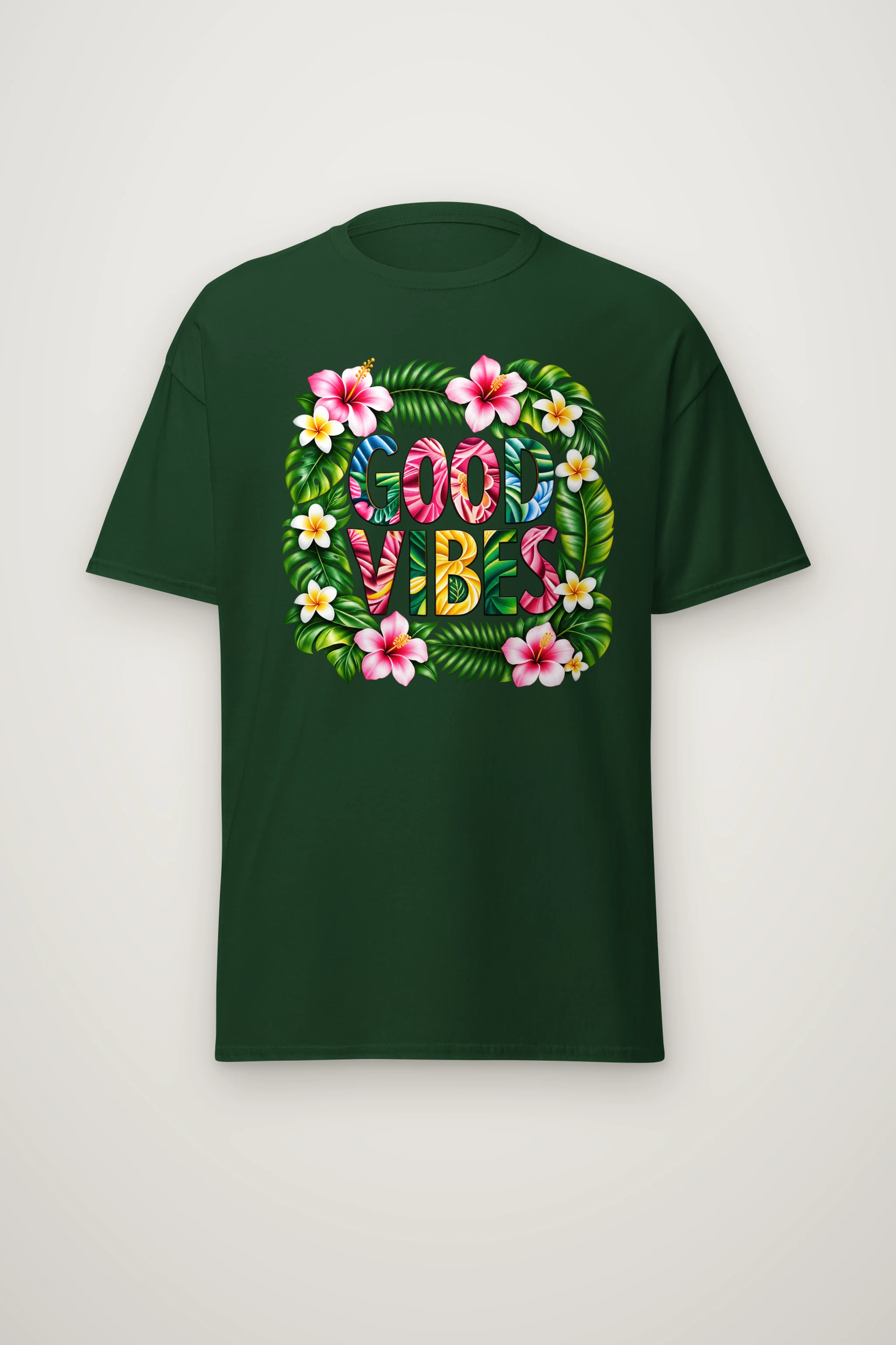 "Good Vibes Blooms" Heavyweight Unisex Crewneck T-shirt