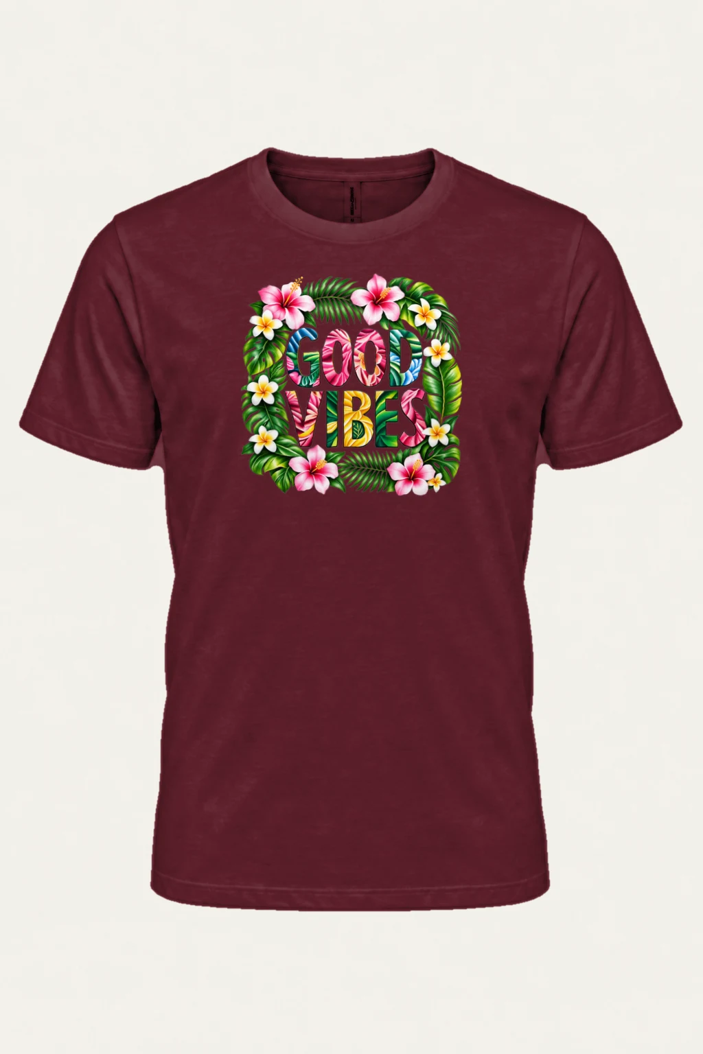 "Good Vibes Blooms" Heavyweight Unisex Crewneck T-shirt | Gildan 5000
