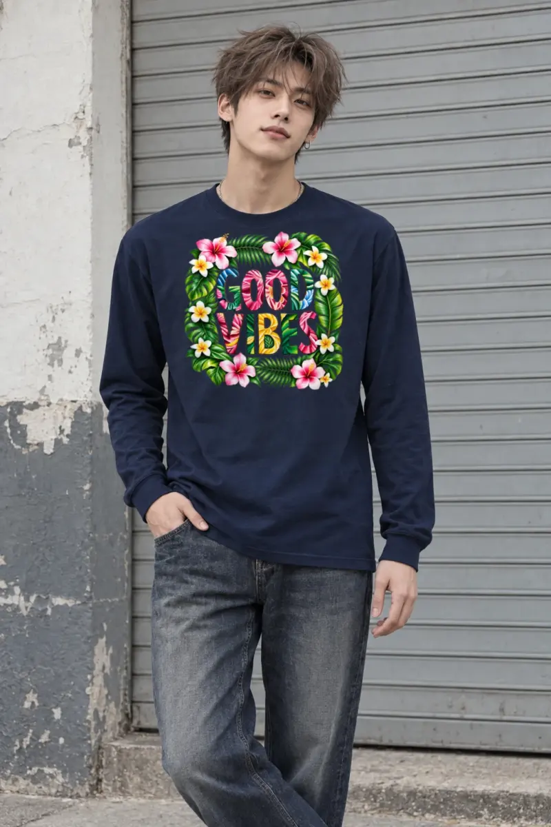 "Good Vibes Blooms" Unisex Longsleeve T-shirt
