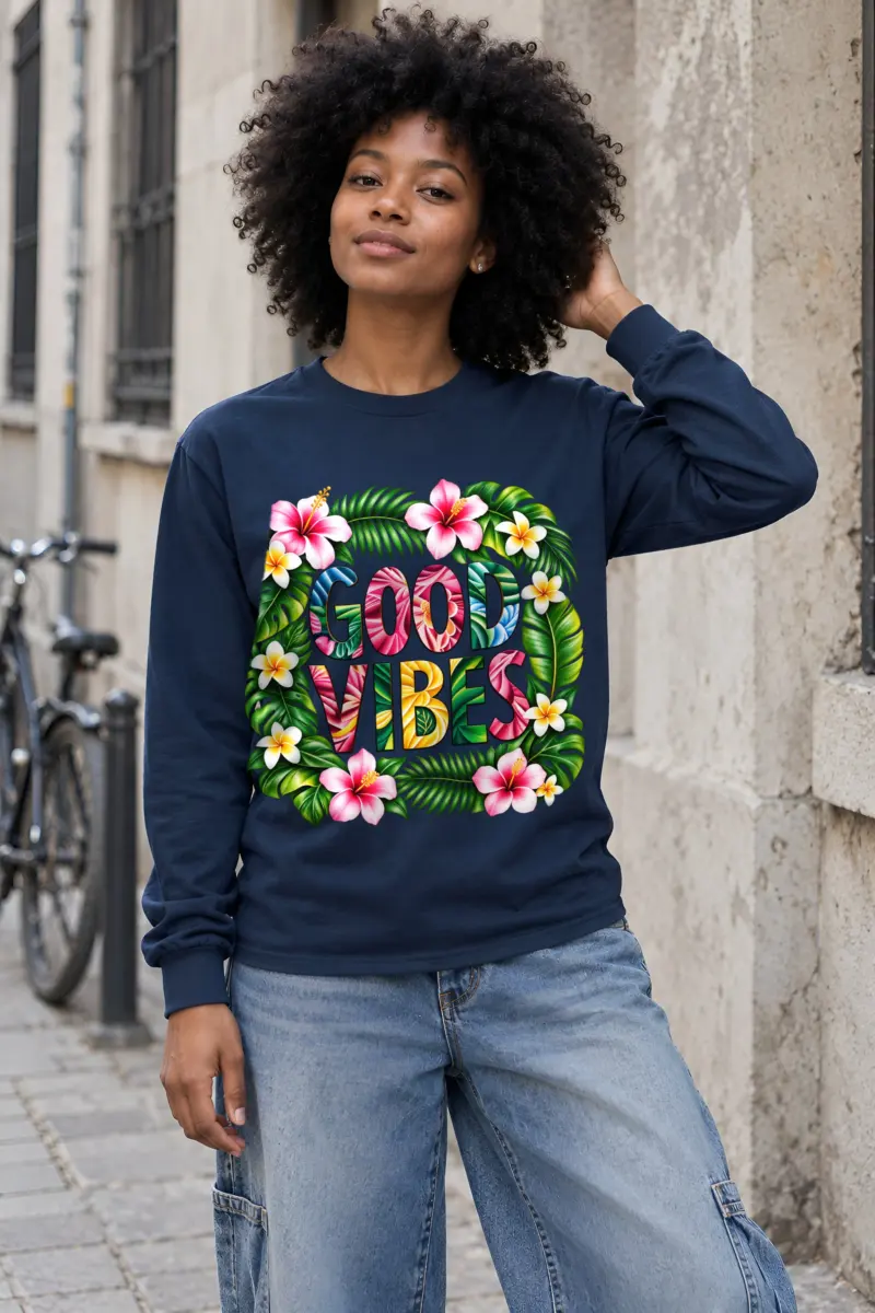 "Good Vibes Blooms" Unisex Longsleeve T-shirt