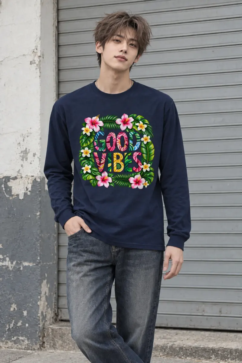 "Good Vibes Blooms" Unisex Longsleeve T-shirt
