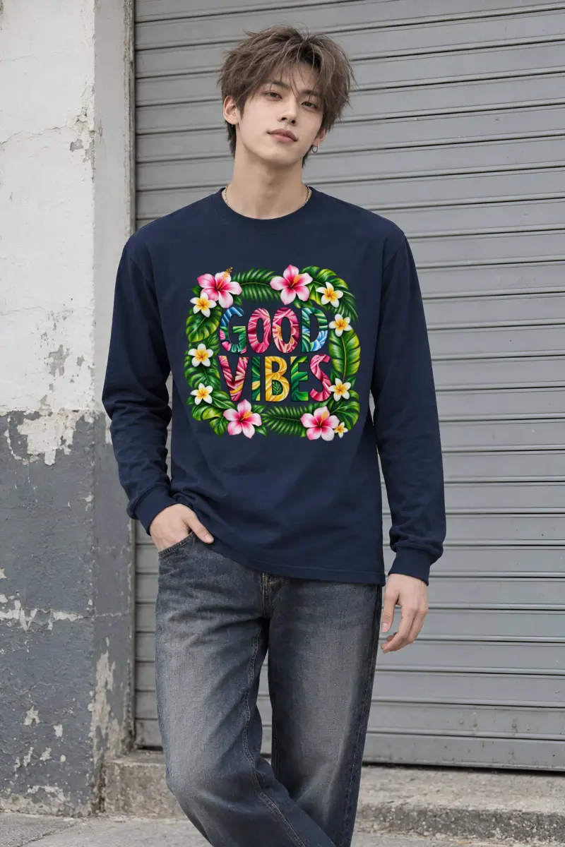"Good Vibes Blooms" Unisex Longsleeve T-shirt