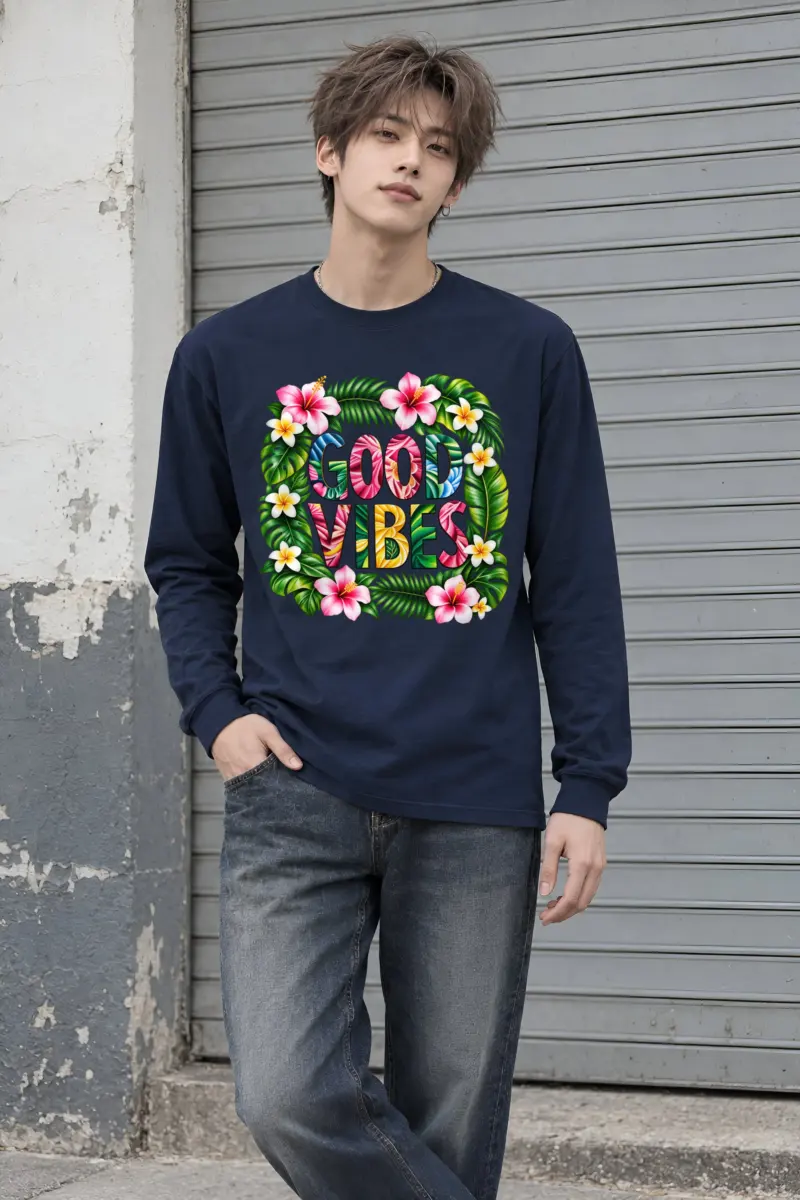 "Good Vibes Blooms" Unisex Longsleeve T-shirt